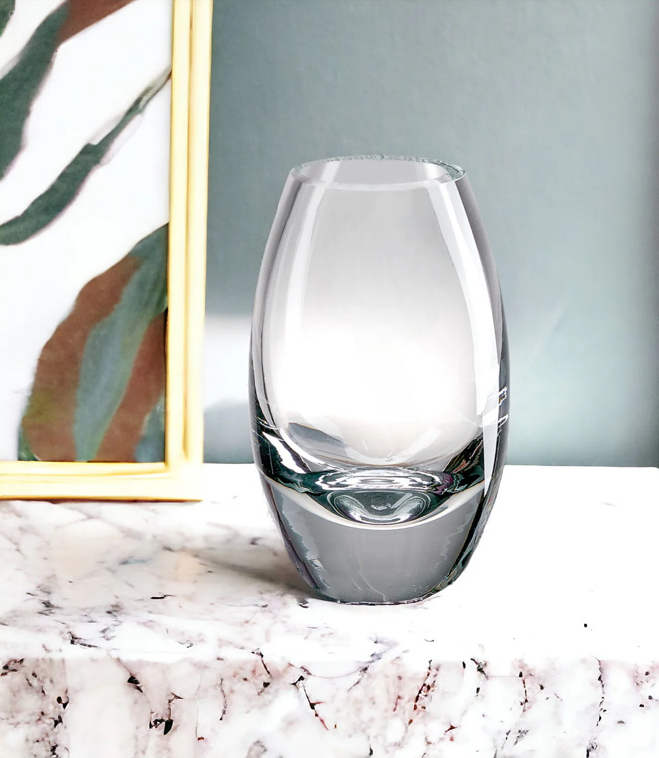 Clear Lead Free Crystal Oval Table Vase By Homeroots