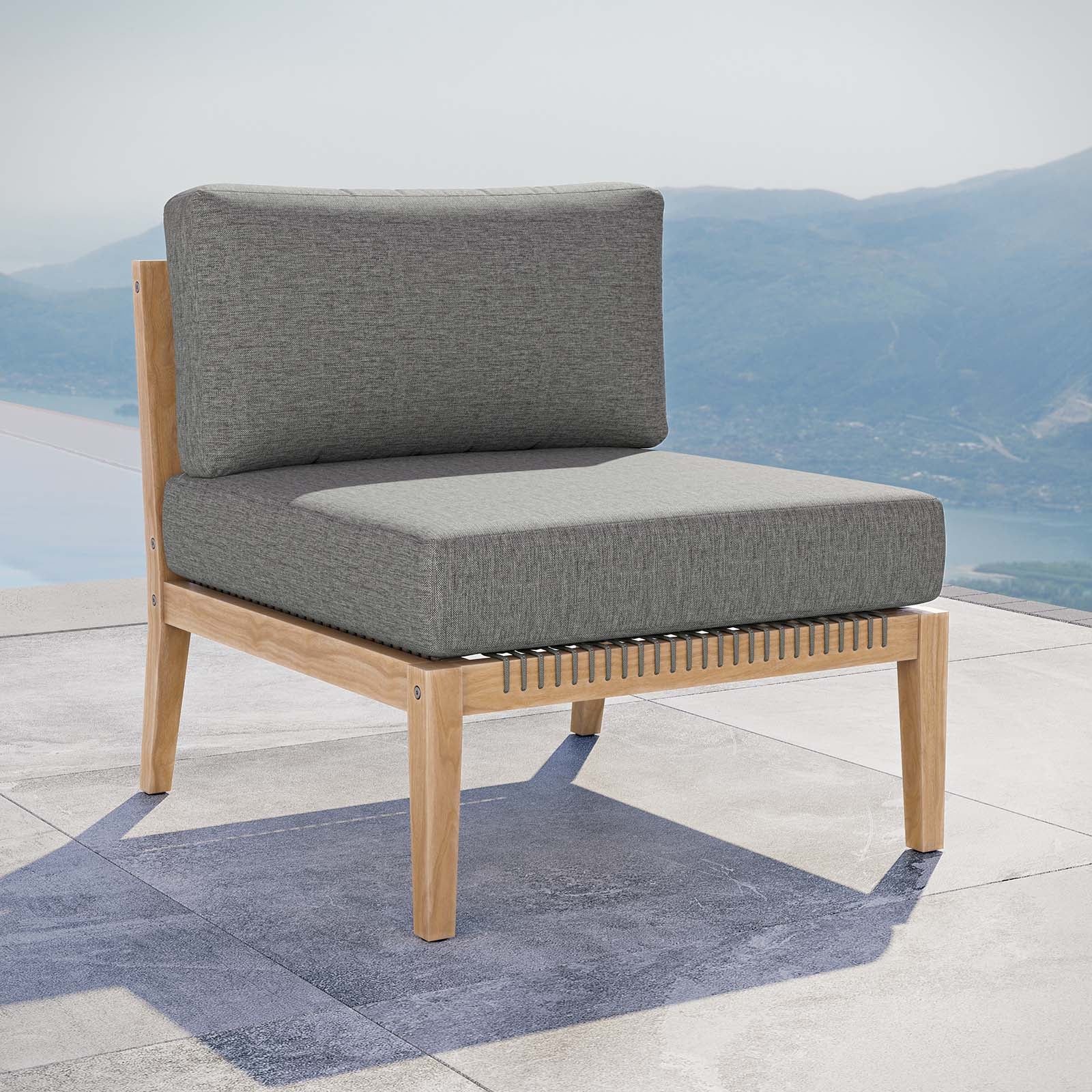 Clearwater Outdoor Patio Teak Wood Armless Chair By Modway - EEI-5856