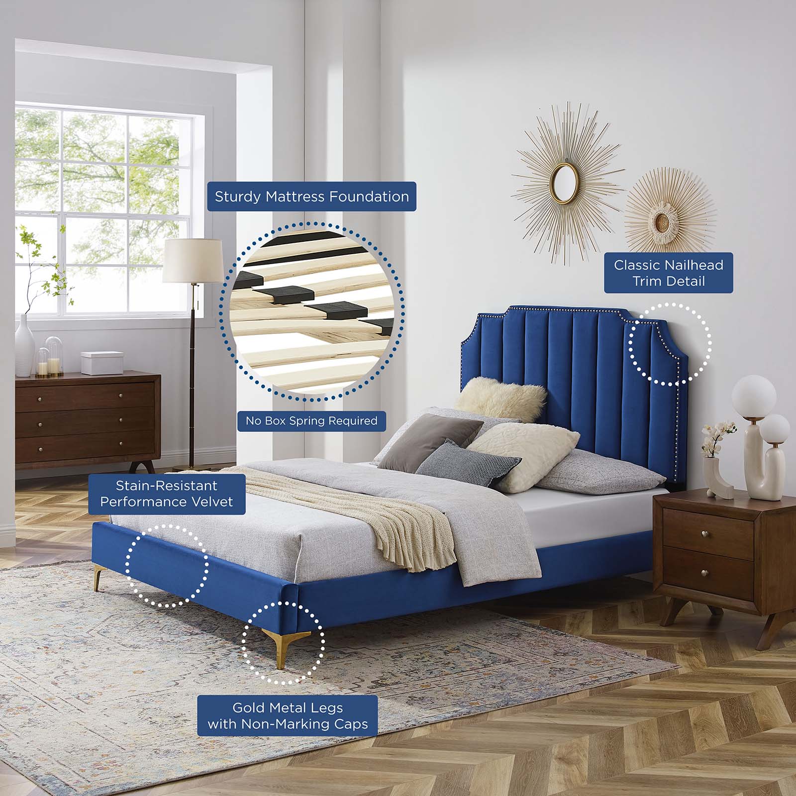 Colette King Performance Velvet Platform Bed By Modway - MOD-6894 - Image 73