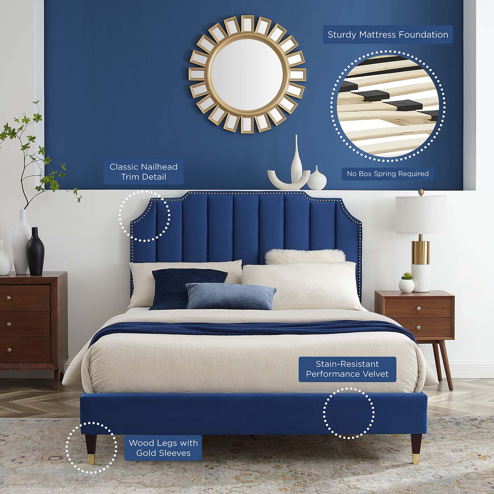 Colette King Performance Velvet Platform Bed By Modway - MOD-7074 - Image 73
