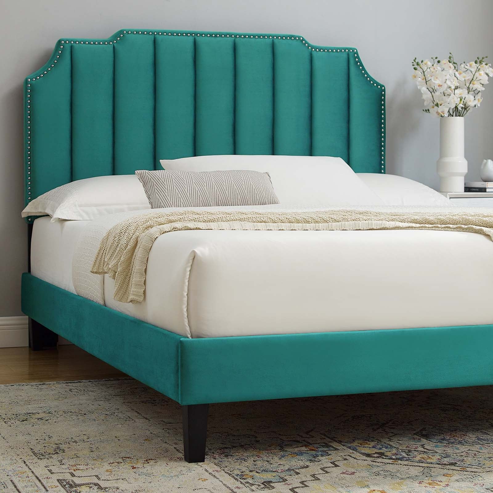 Colette King Performance Velvet Platform Bed By Modway - MOD-7075 - Image 104