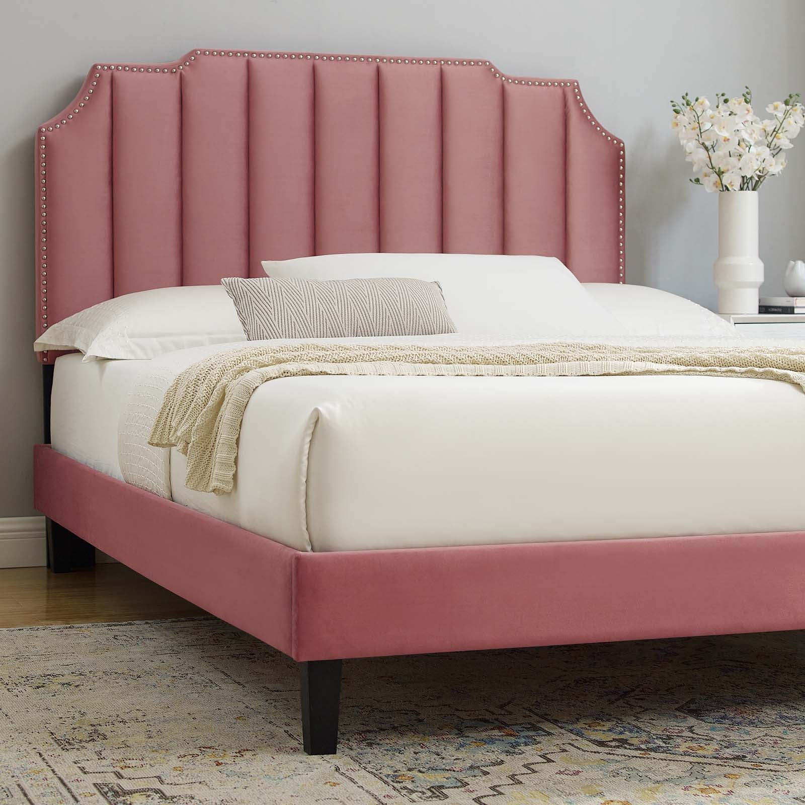Colette Twin Performance Velvet Platform Bed By Modway - MOD-6884 - Image 24