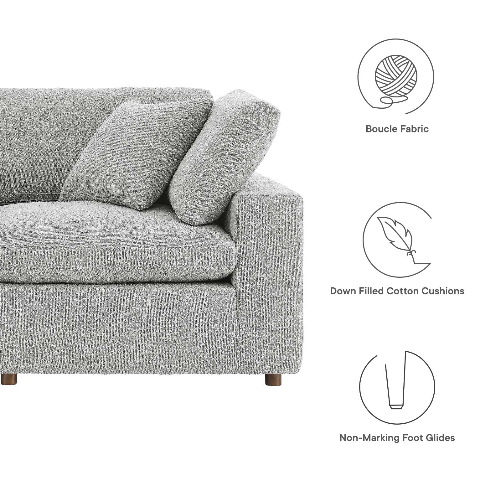 Commix Down Filled Overstuffed Boucle 5-Piece Sectional Sofa By Modway - EEI-6368 - Image 13