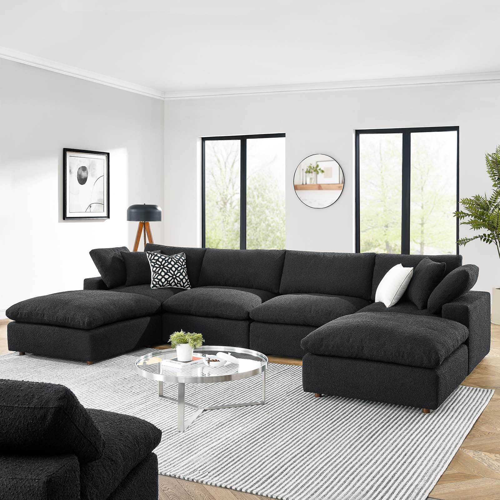 Commix Down Filled Overstuffed Boucle 6-Piece Sectional Sofa By Modway - EEI-6366