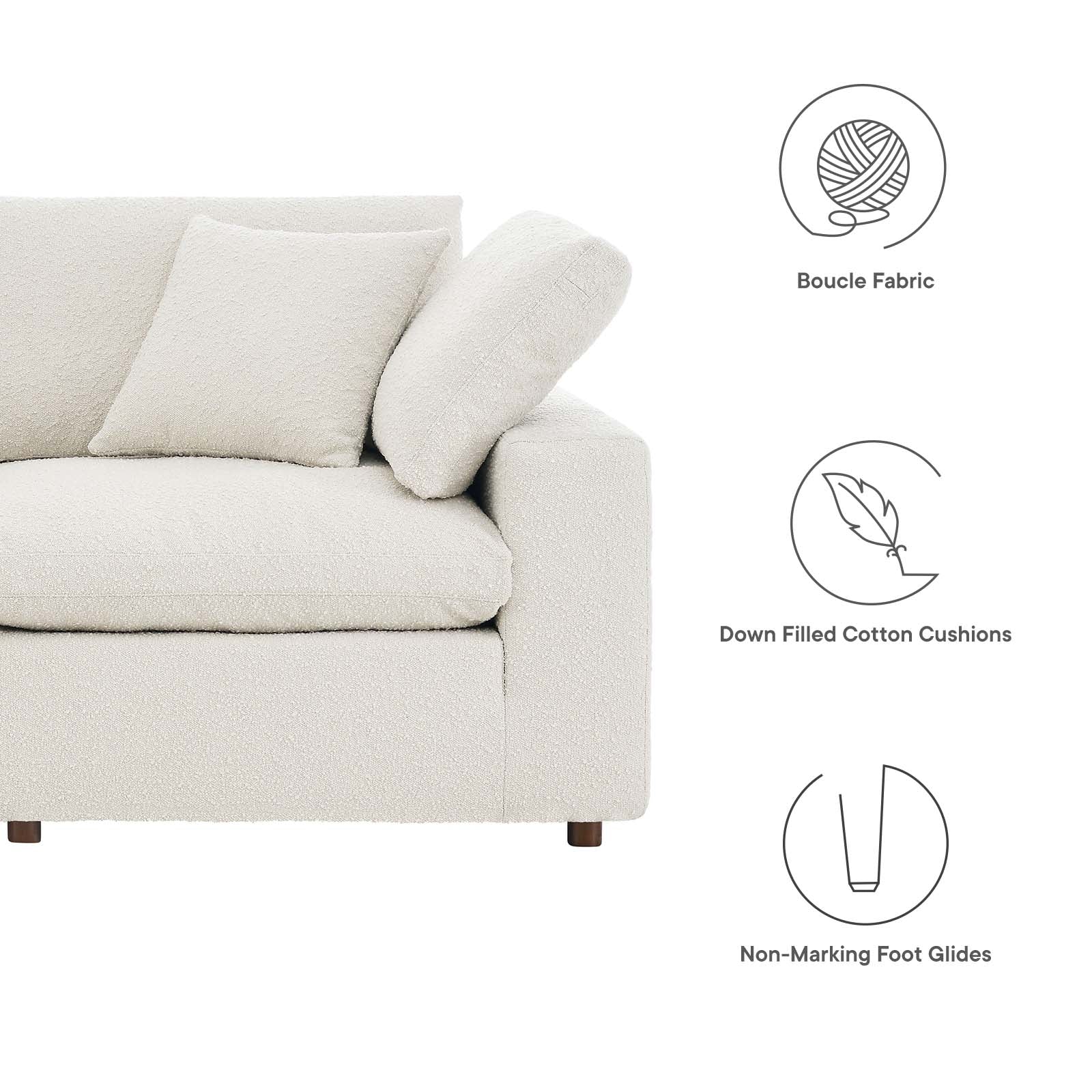 Commix Down Filled Overstuffed Boucle Fabric 4-Seater Sofa By Modway - EEI-6364 - Image 8