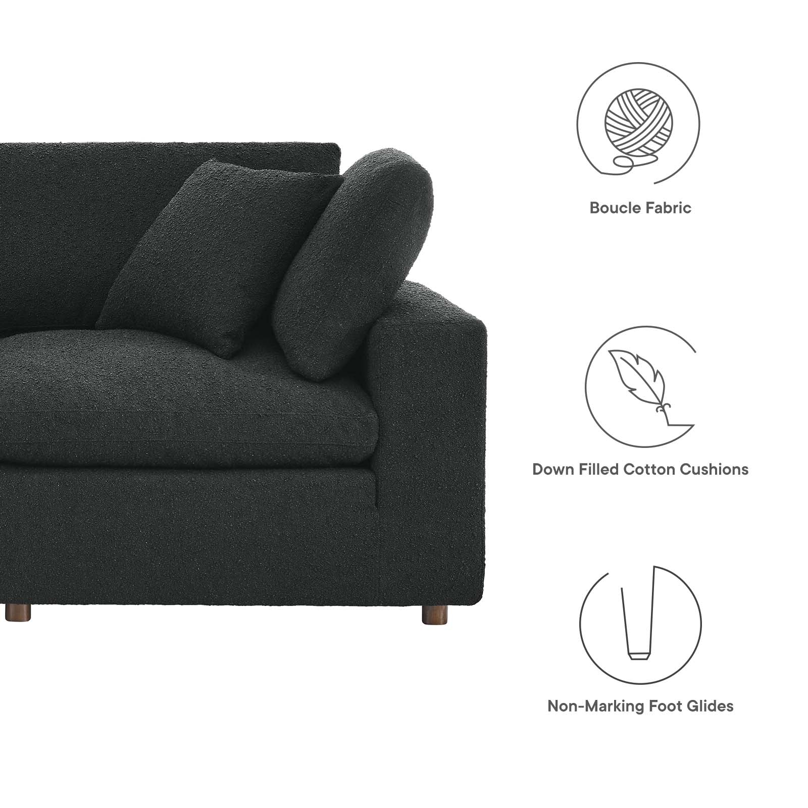 Commix Down Filled Overstuffed Boucle Fabric 6-Piece Sectional Sofa By Modway - EEI-6369 - Image 4