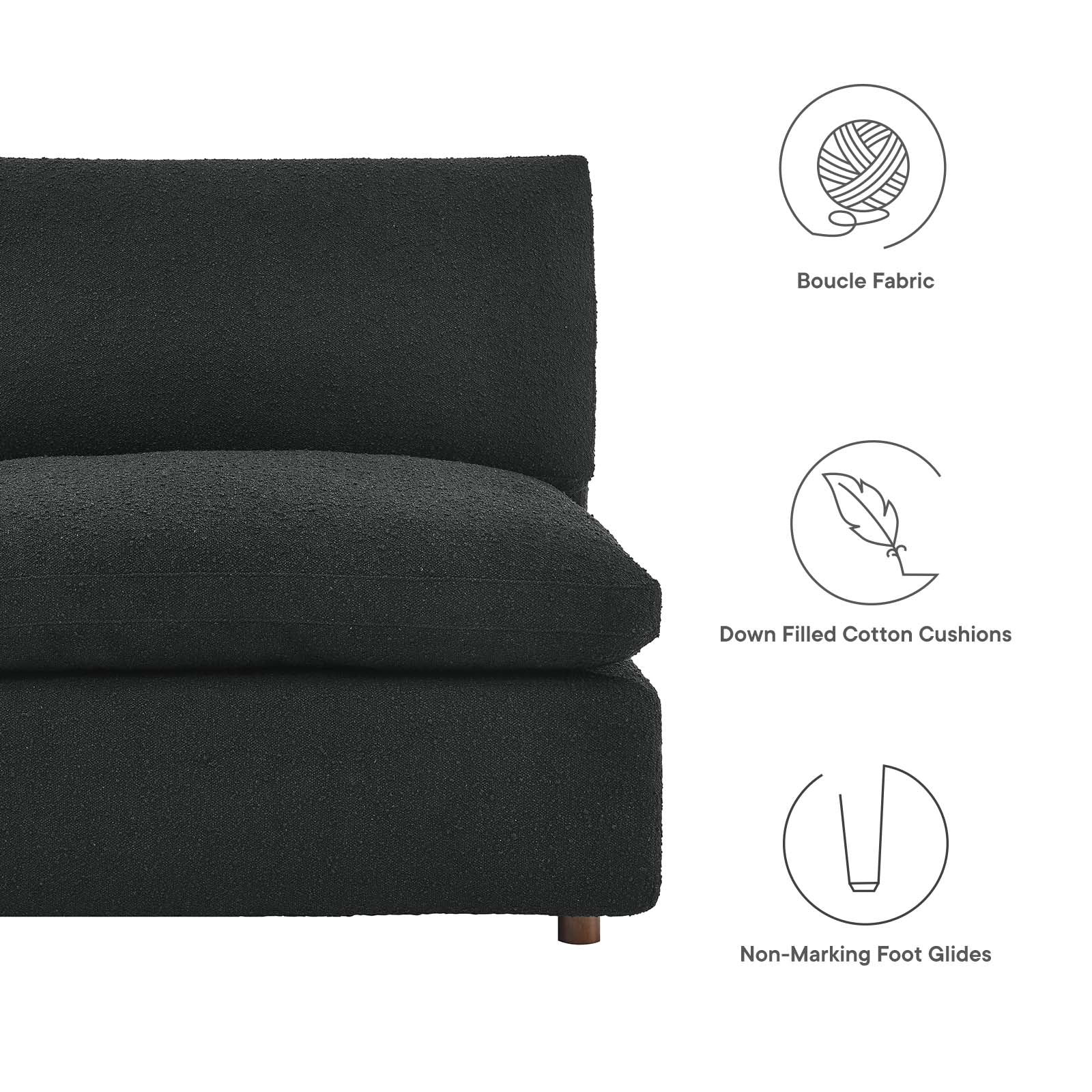 Commix Down Filled Overstuffed Boucle Fabric Armless Chair By Modway - EEI-6257 - Image 7