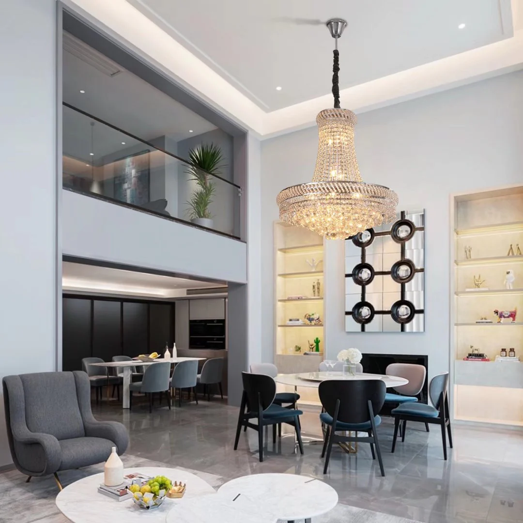 Contemporary White Faux Crystal Chandelier By Homeroots