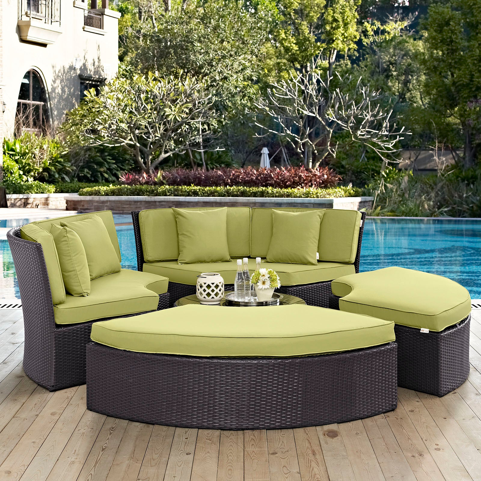 Convene Circular Outdoor Patio Daybed Set By Modway - EEI-2171