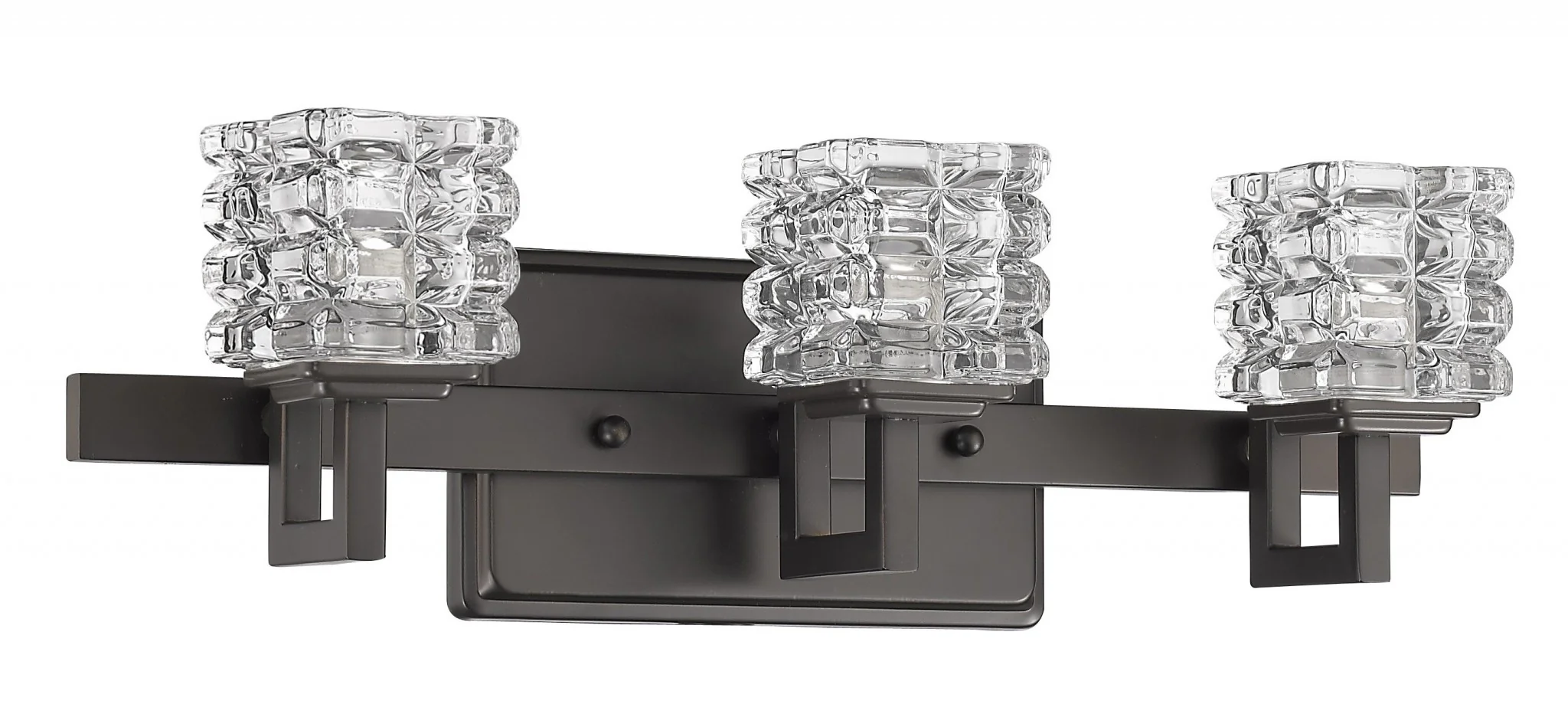 Coralie 3-Light Oil-Rubbed Bronze Sconce With Pressed Crystal Shades By Homeroots - Image 2