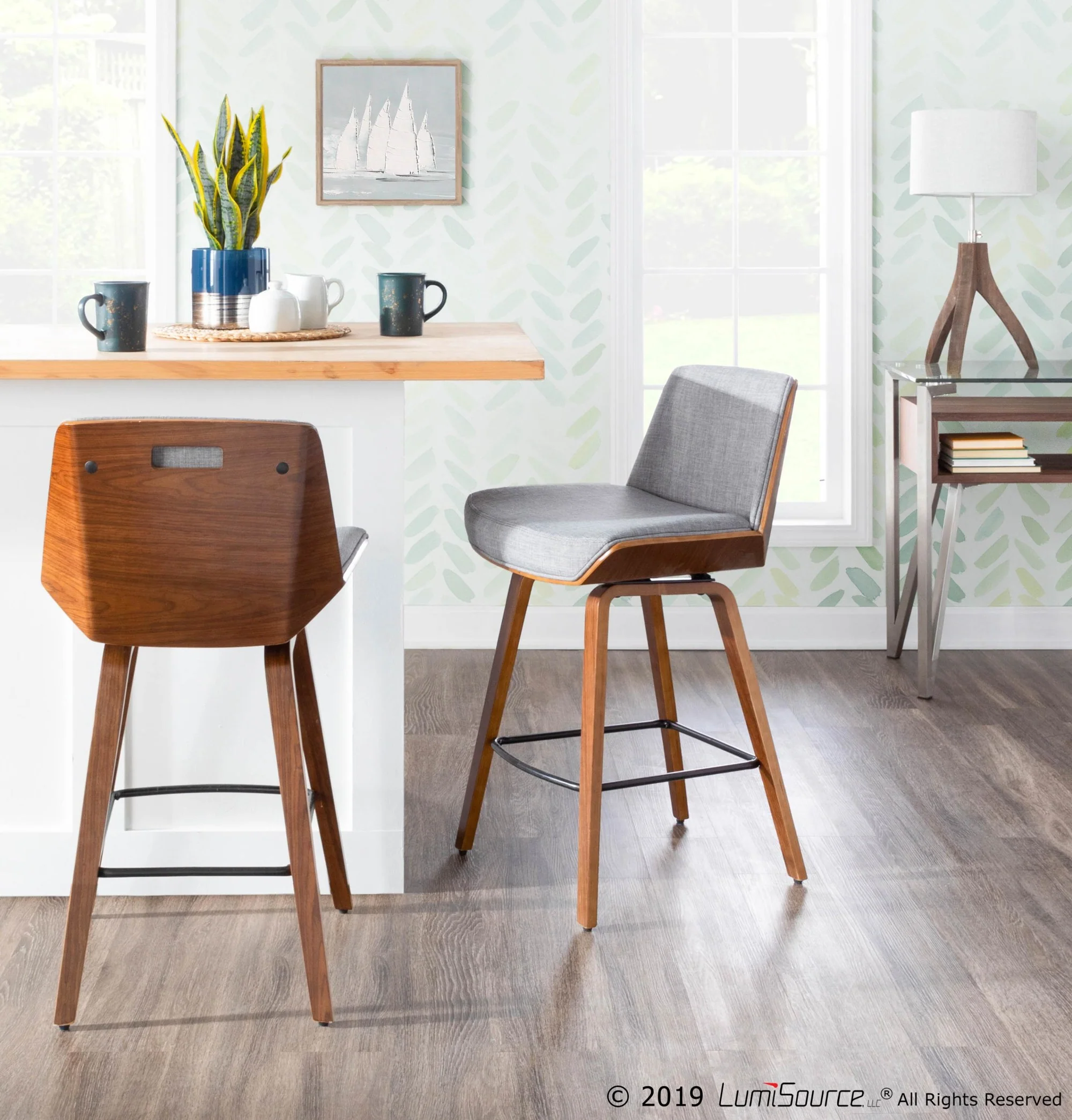 Corazza Counter Stool By LumiSource - B26-CRZZX WL+LGY