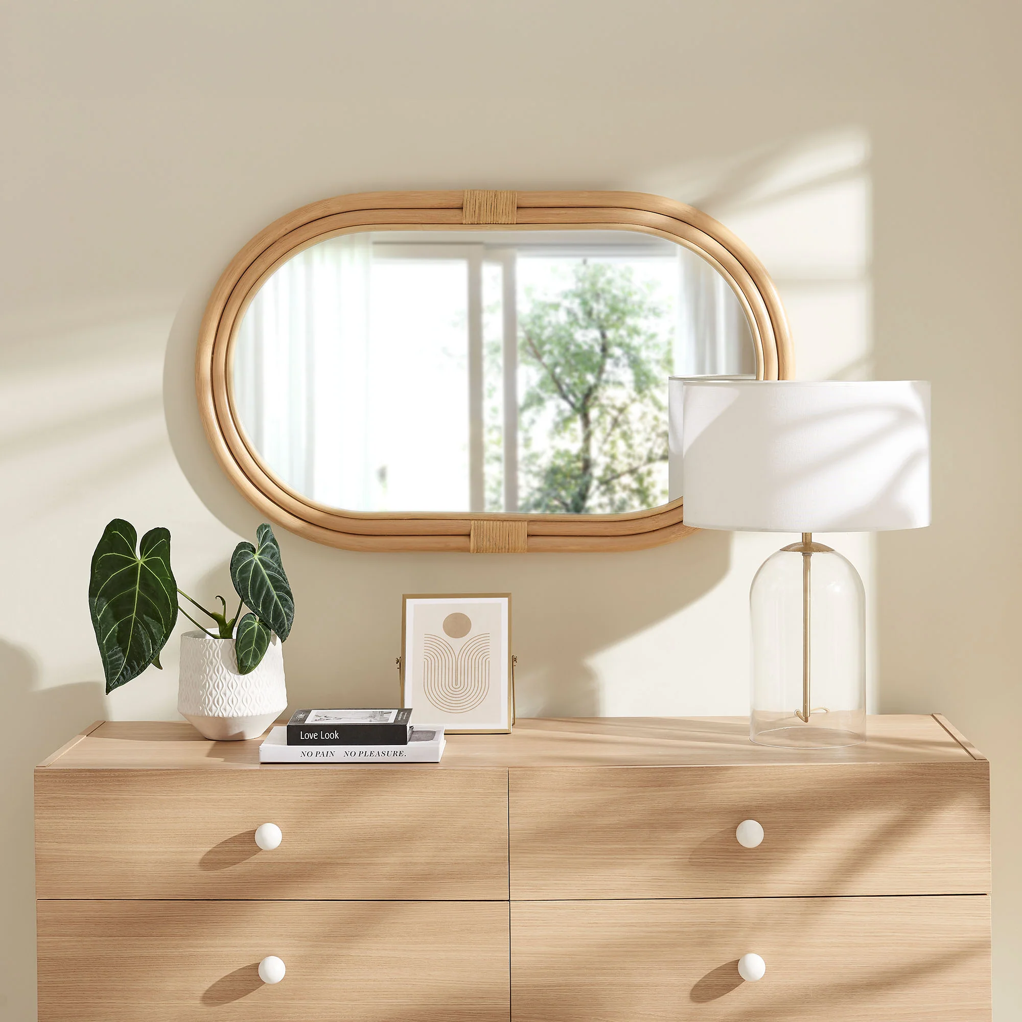 Corsica Oval Rattan Wall Mirror by Modway