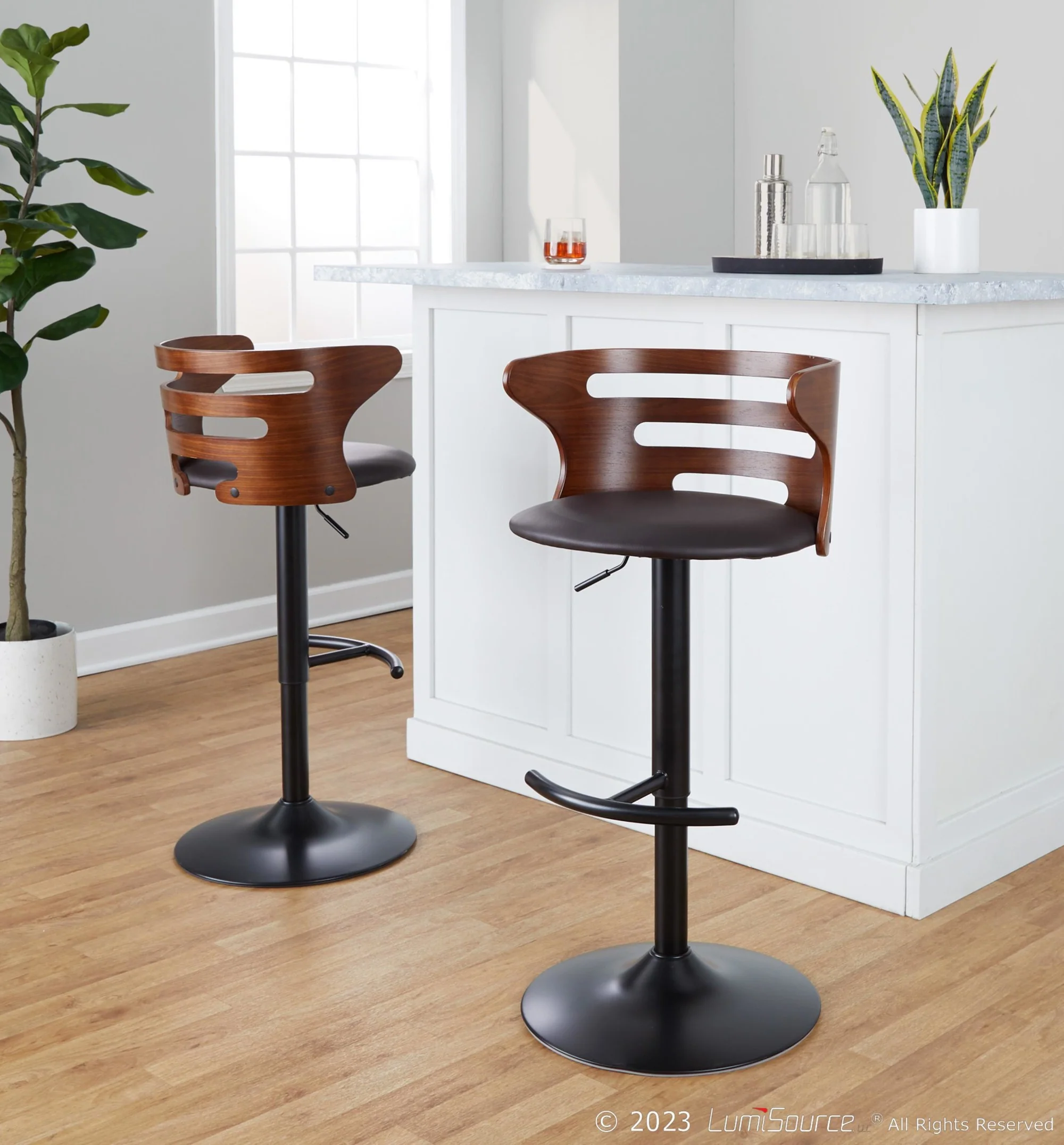 Cosi Adjustable Barstool - Set of 2 By LumiSource - BS-COSIPU-RT2 BKWLBN2 - Image 4