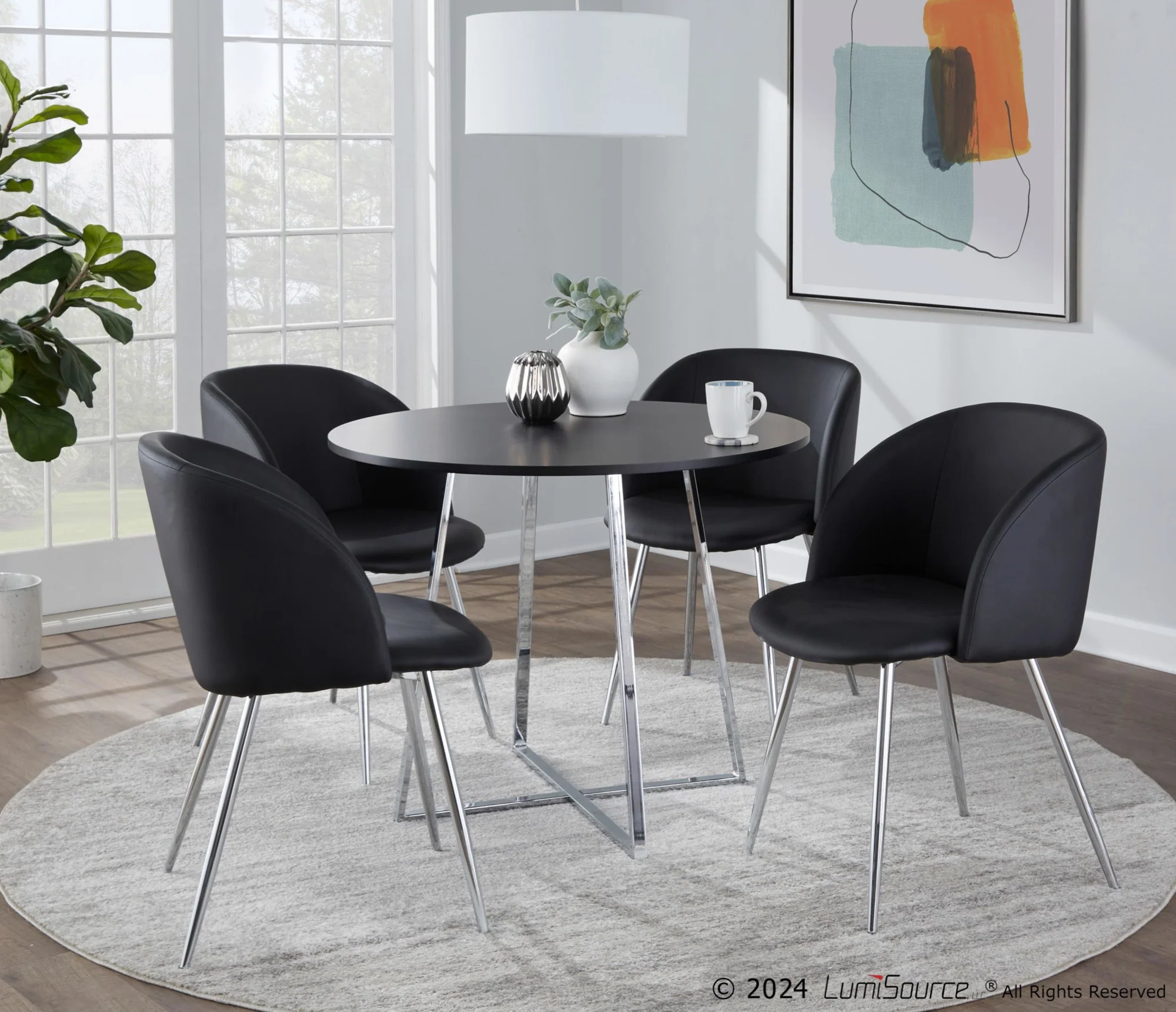 Cosmo Canary Dining Table By LumiSource - DT-CSMO-CNRYCSMO2 CHRBK