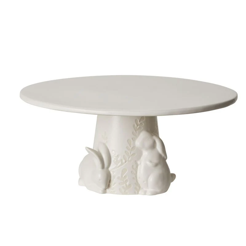 Cottontail Cake Plate 11.75" x 5.25" By Accent Decor - Image 2