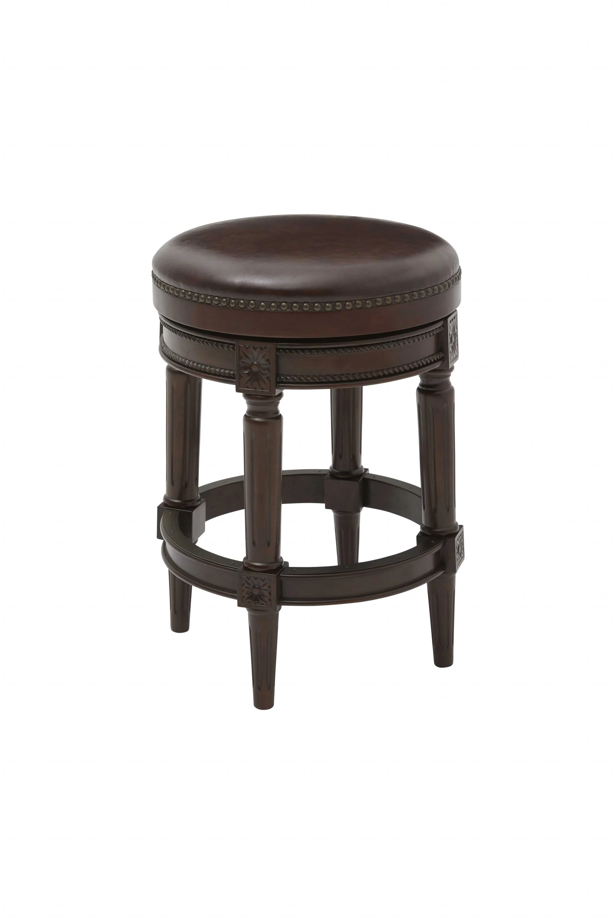 Counter Height Stool In Distressed Walnut Finished By Homeroots