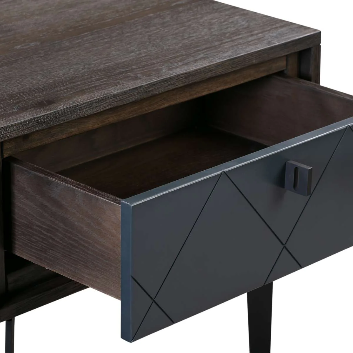Cross Dark Gray Solid Oak King 3pc Bedroom Set By Armen Living - Image 4