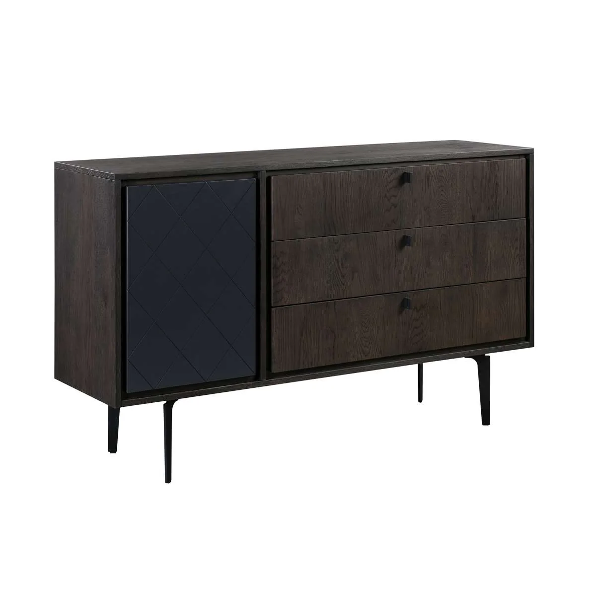 Cross Dark Gray Solid Oak Queen 4pc Bedroom Set By Armen Living - Image 4
