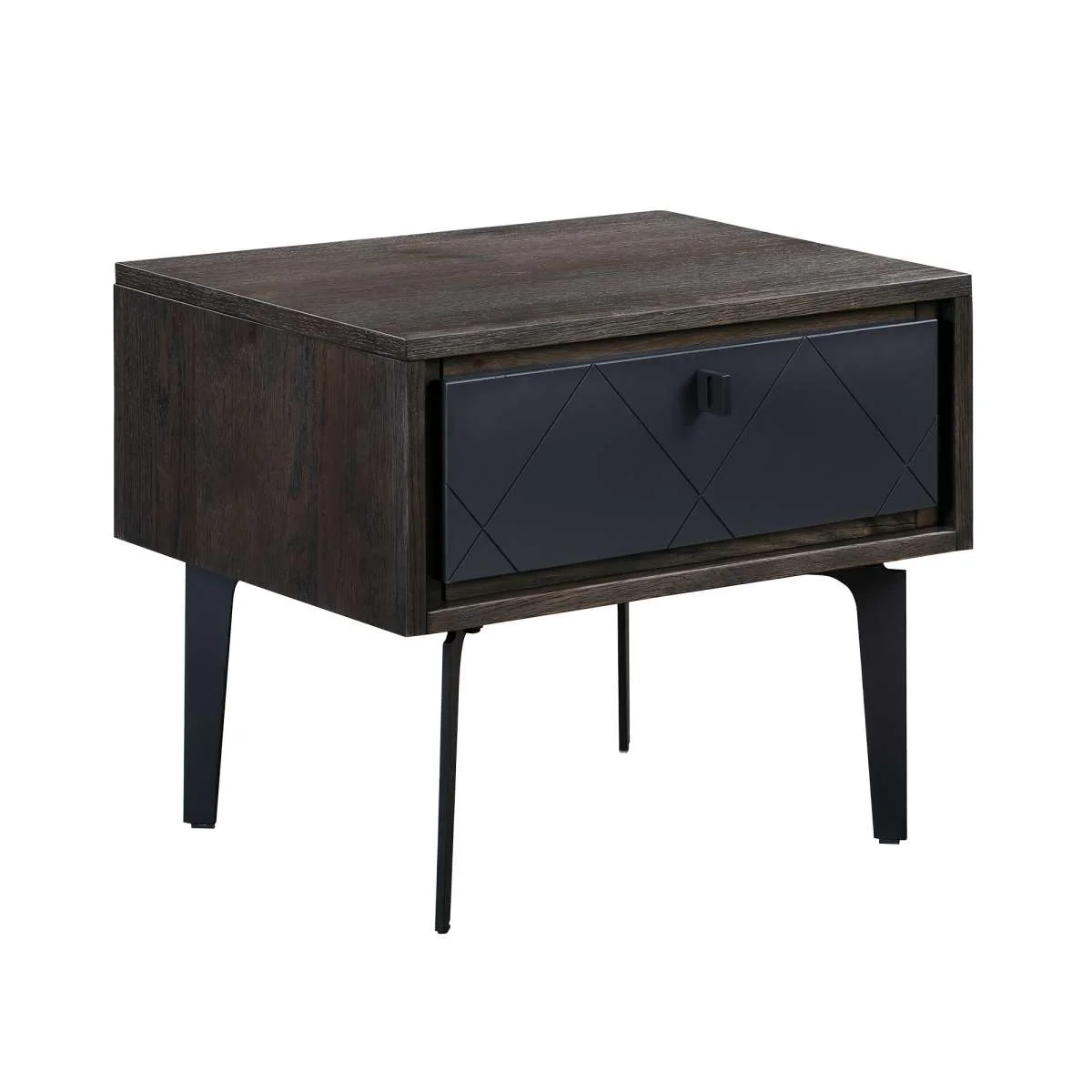 Cross Dark Gray Solid Oak Queen 4pc Bedroom Set By Armen Living - Image 5