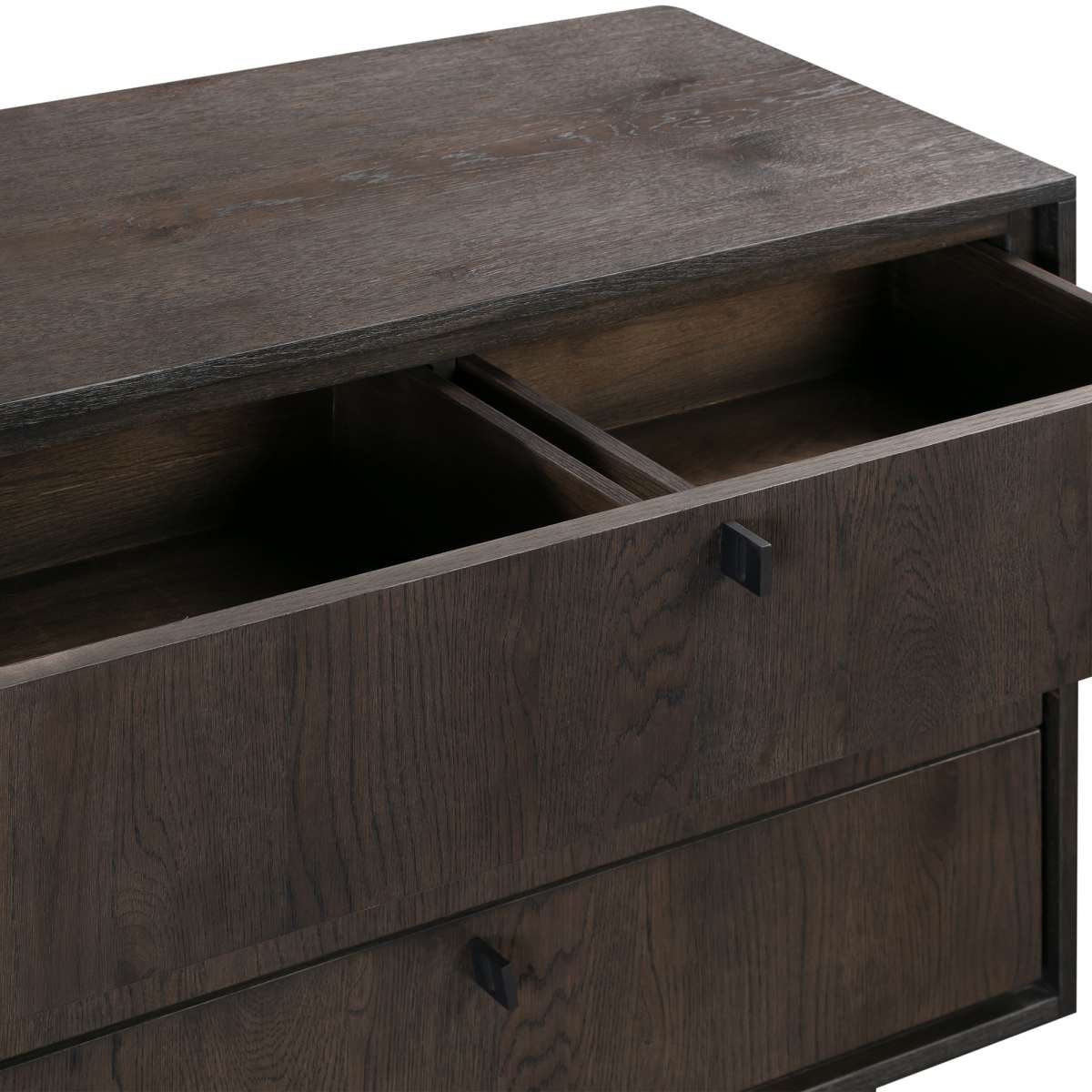 Cross Dark Gray Solid Oak Queen 4pc Bedroom Set By Armen Living - Image 6
