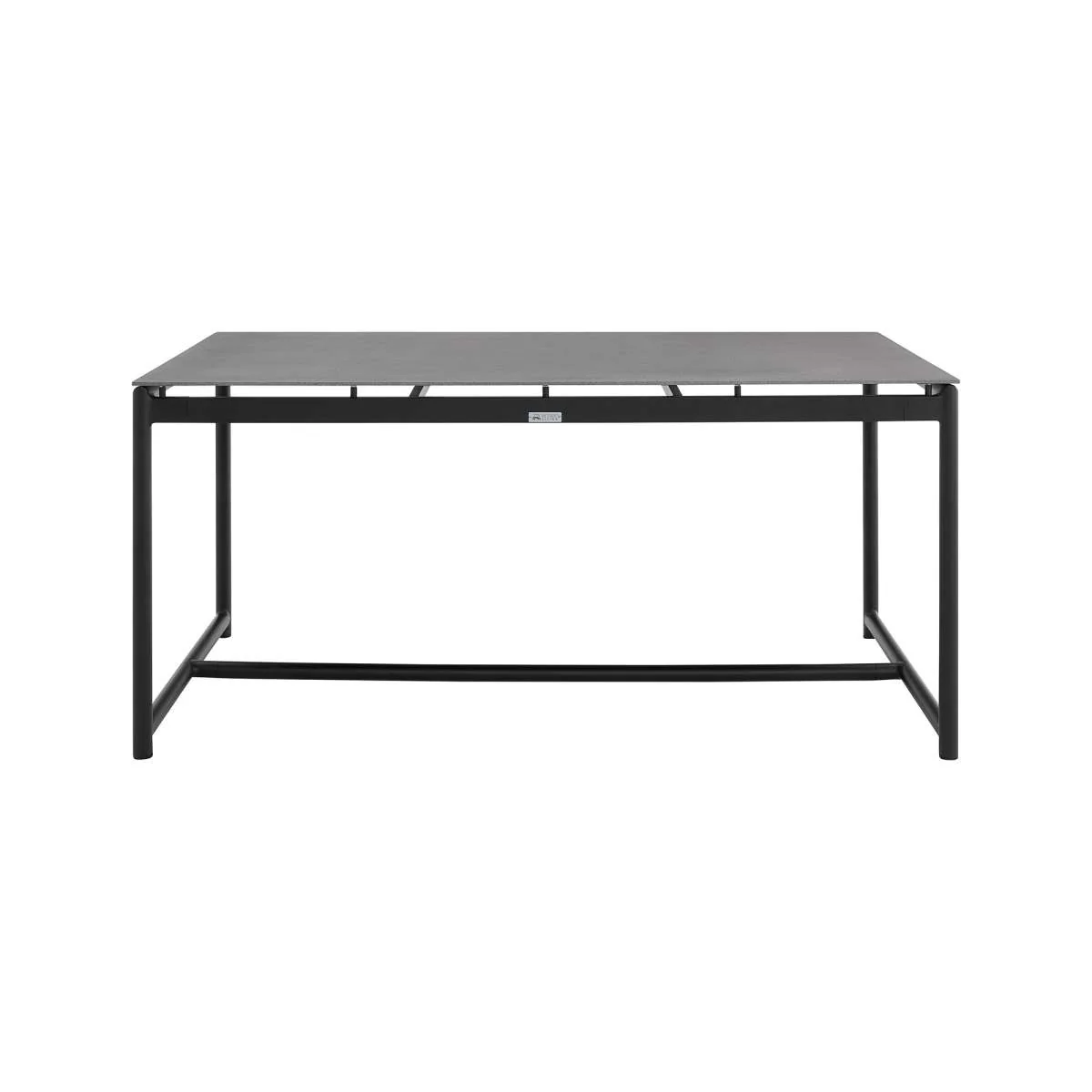 Crown 7 Piece Black Aluminum and Teak Outdoor Dining Set with Dark Gray Fabric By Armen Living - Image 8