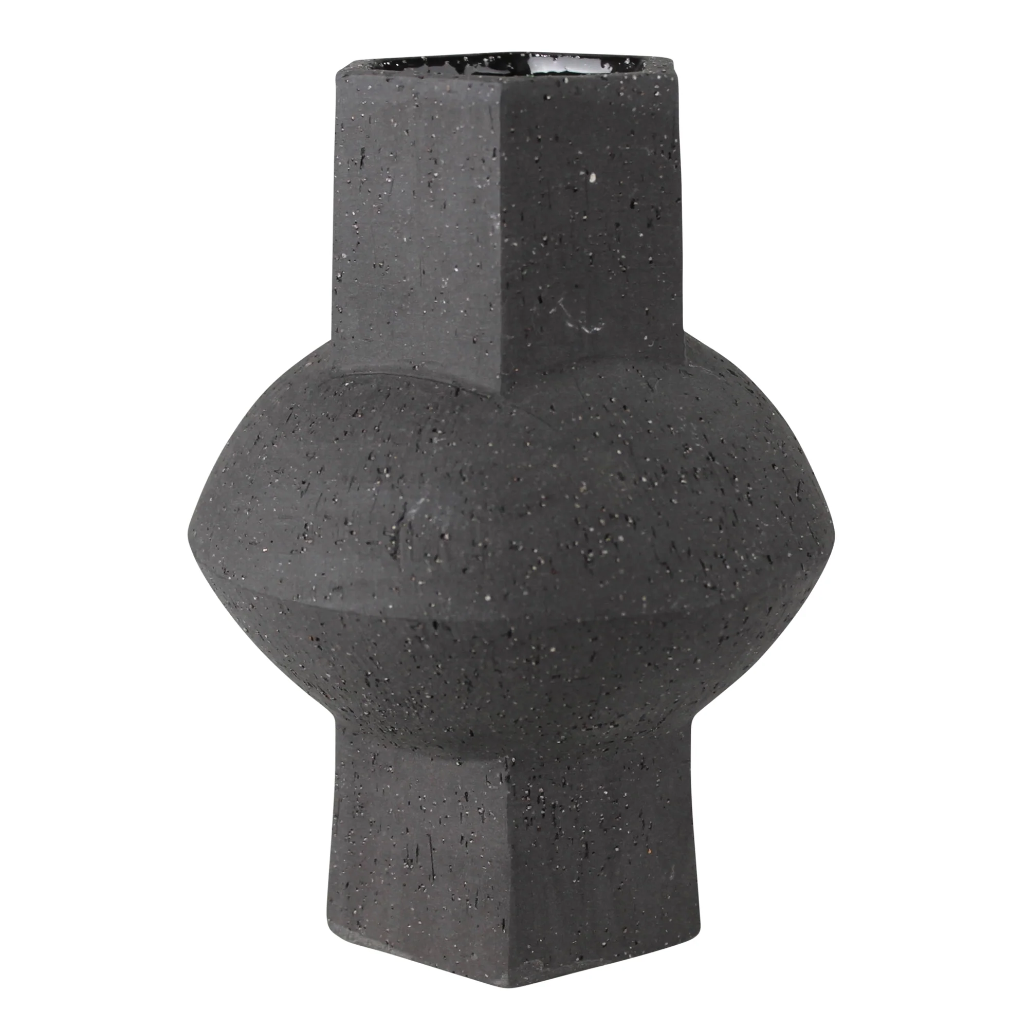 Cruz Vase - Hexagon, Black By HomArt