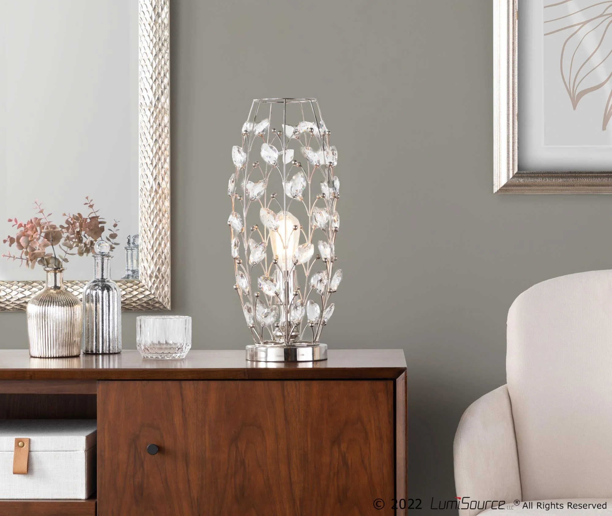 Crystal Buds 18" Metal Uplight By LumiSource - GUI19-CSTLBD CLPNI