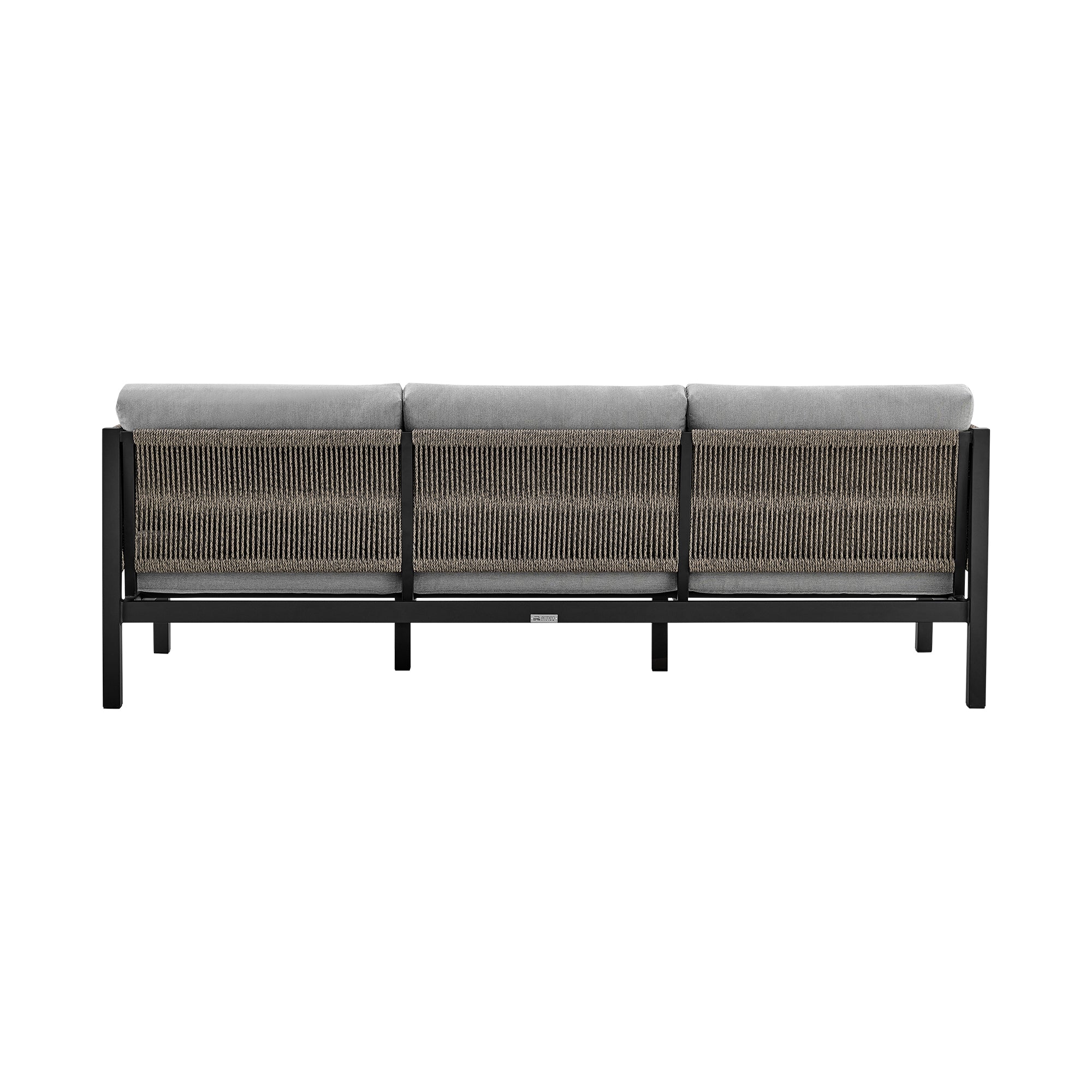 Cuffay 4 Piece Outdoor Patio Furniture Set in Brown Aluminum and Rope with Cushions By Armen Living - Image 15