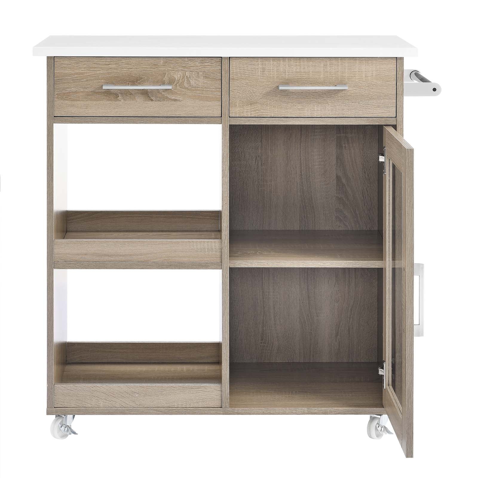 Culinary Kitchen Cart With Towel Bar By Modway - EEI-6275 - Image 28