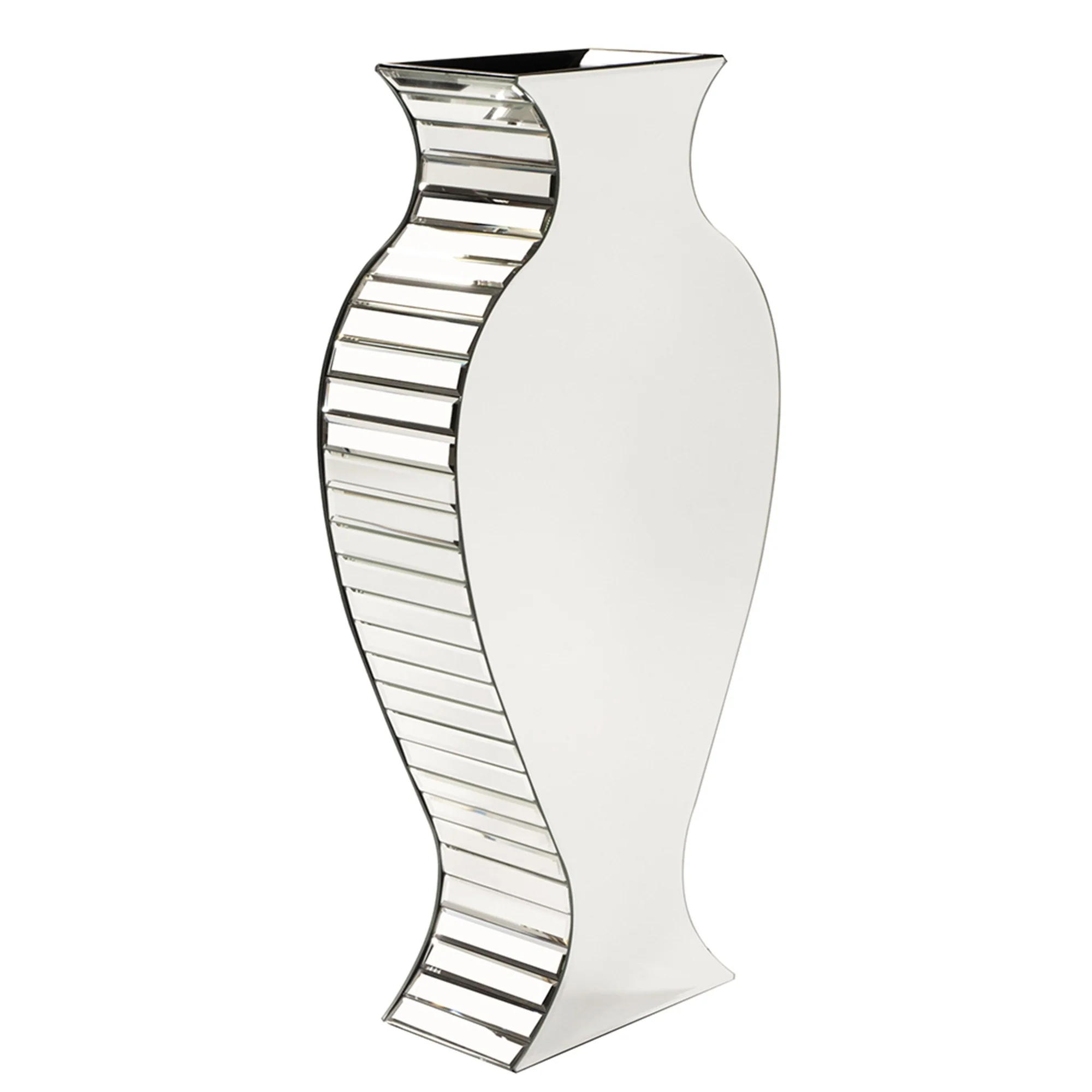 Curvy Art Deco Style Mirrored Vase By Homeroots