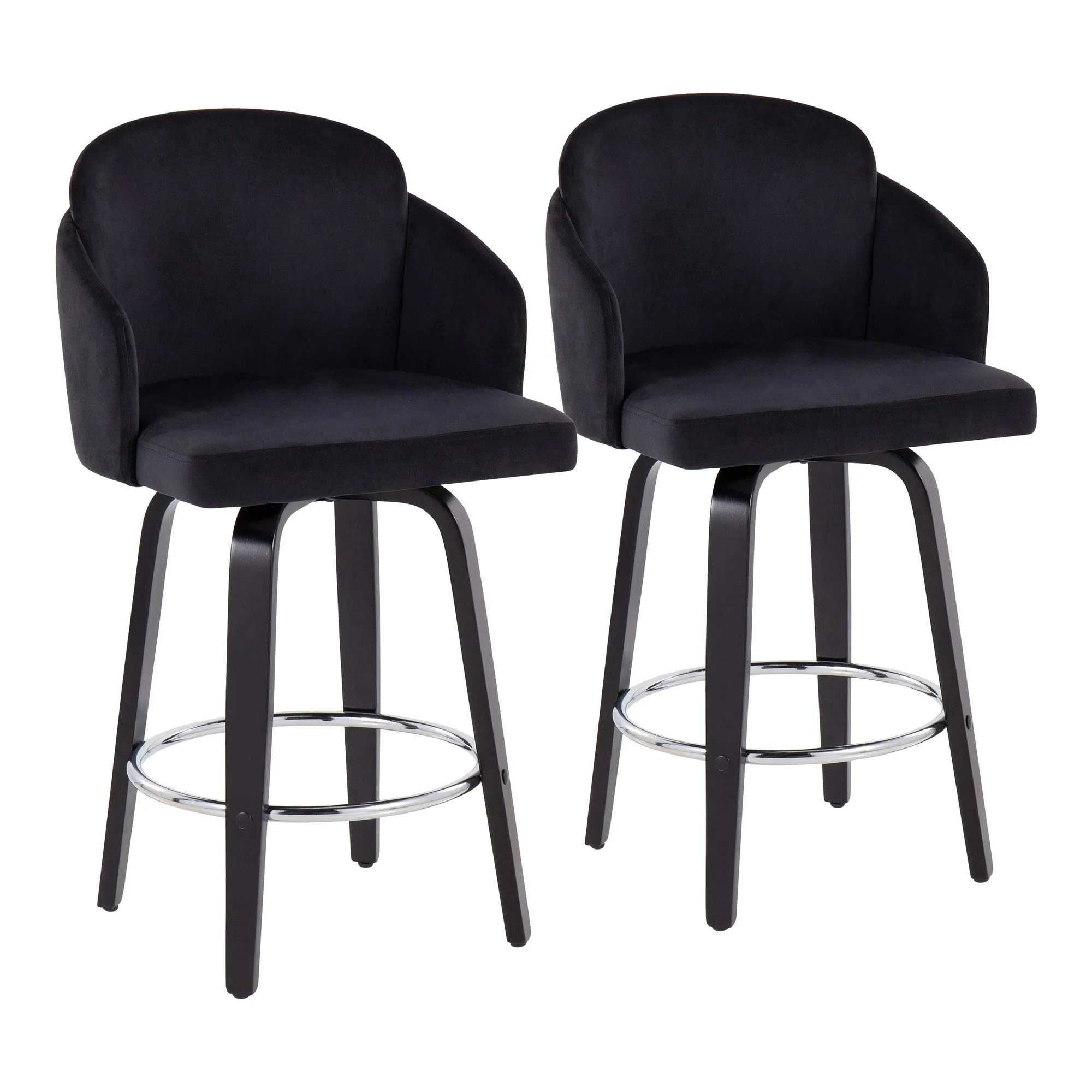 Dahlia Counter Stool - Set of 2 Black By LumiSource - B26-DAHLIA-R2 BKVBK2