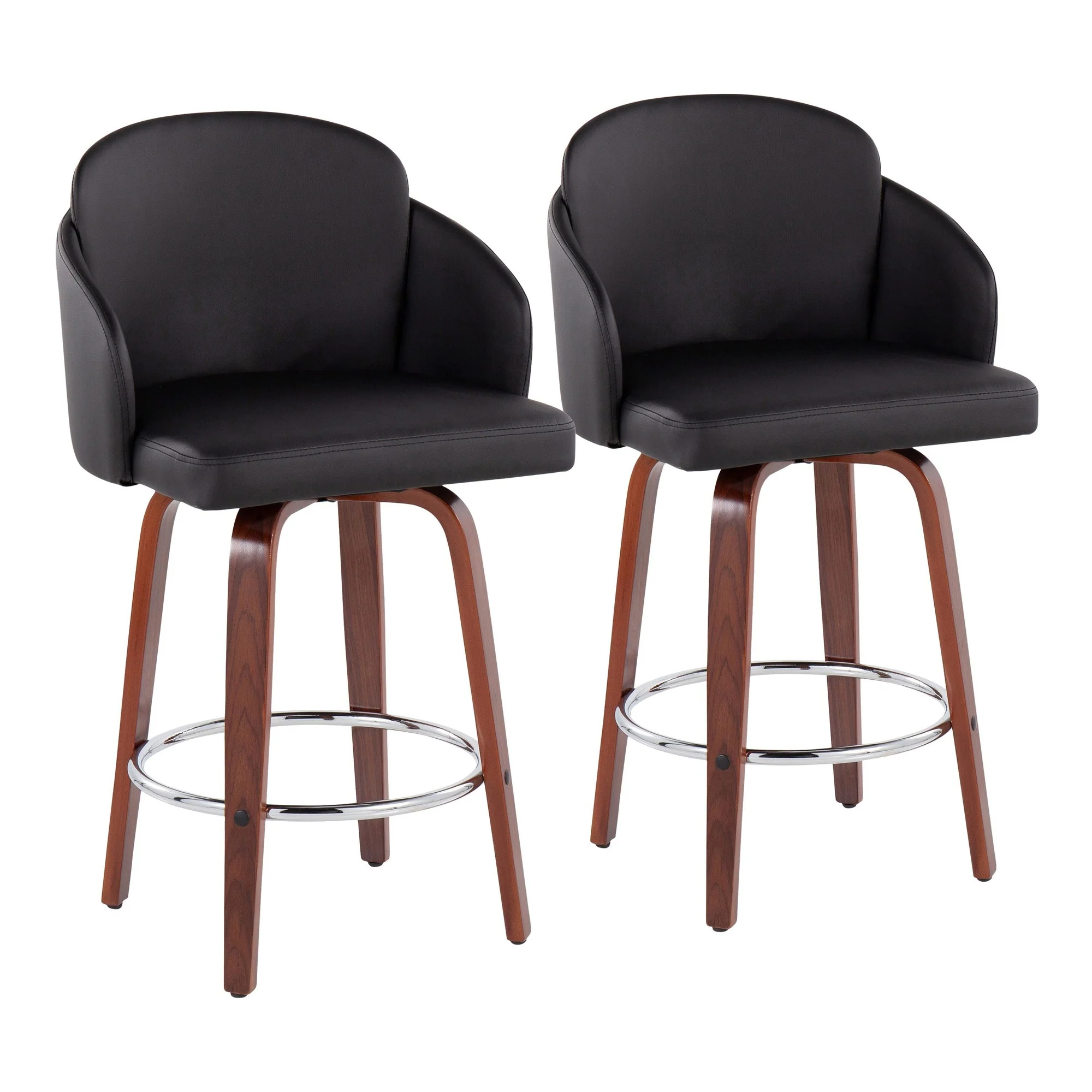 Dahlia Counter Stool - Set of 2 Black By LumiSource - B26-DAHLIA-R2 WLPUBK2