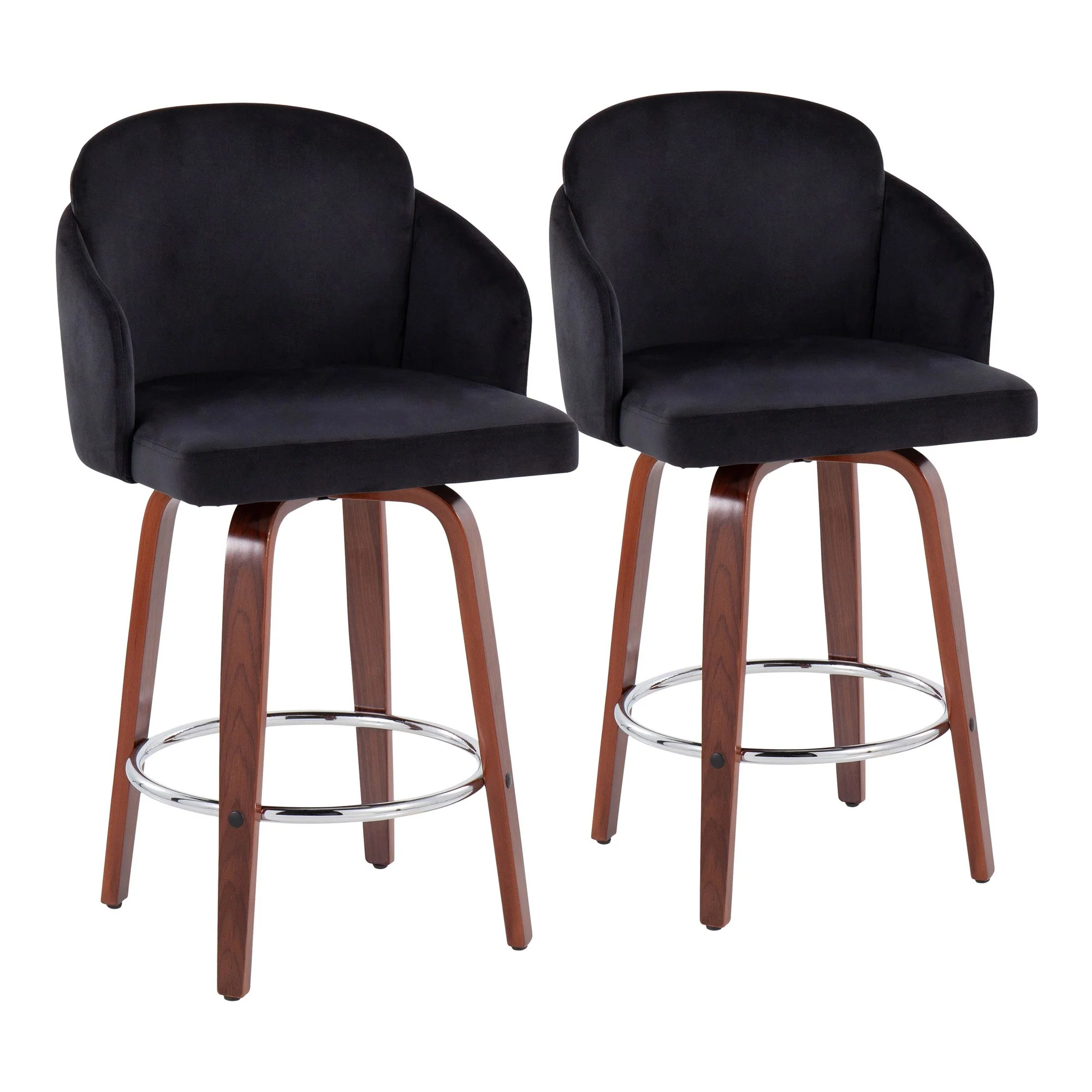 Dahlia Counter Stool - Set of 2 Black By LumiSource - B26-DAHLIA-R2 WLVBK2