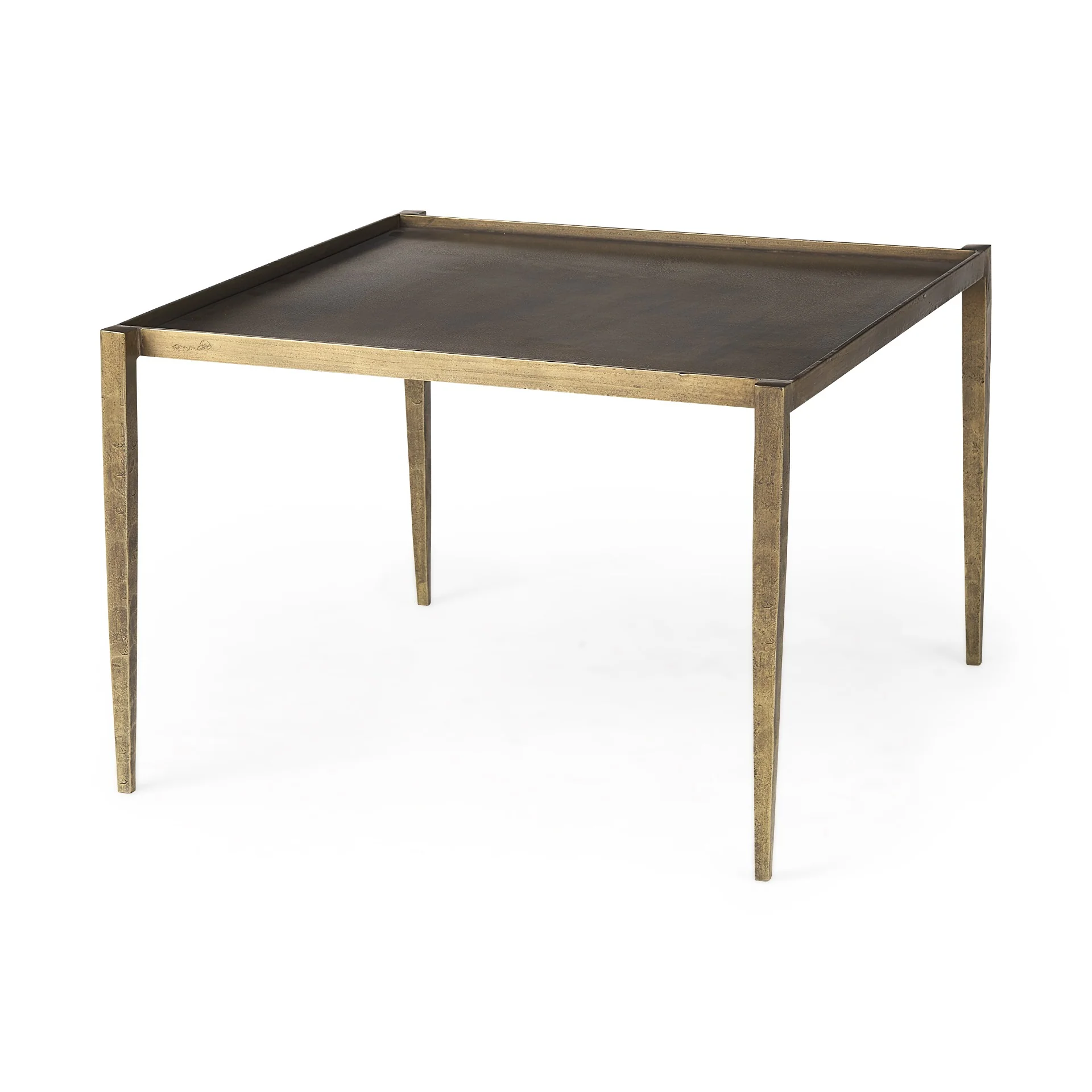 Dark Brown and Antiqued Gold Coffee Table By Homeroots