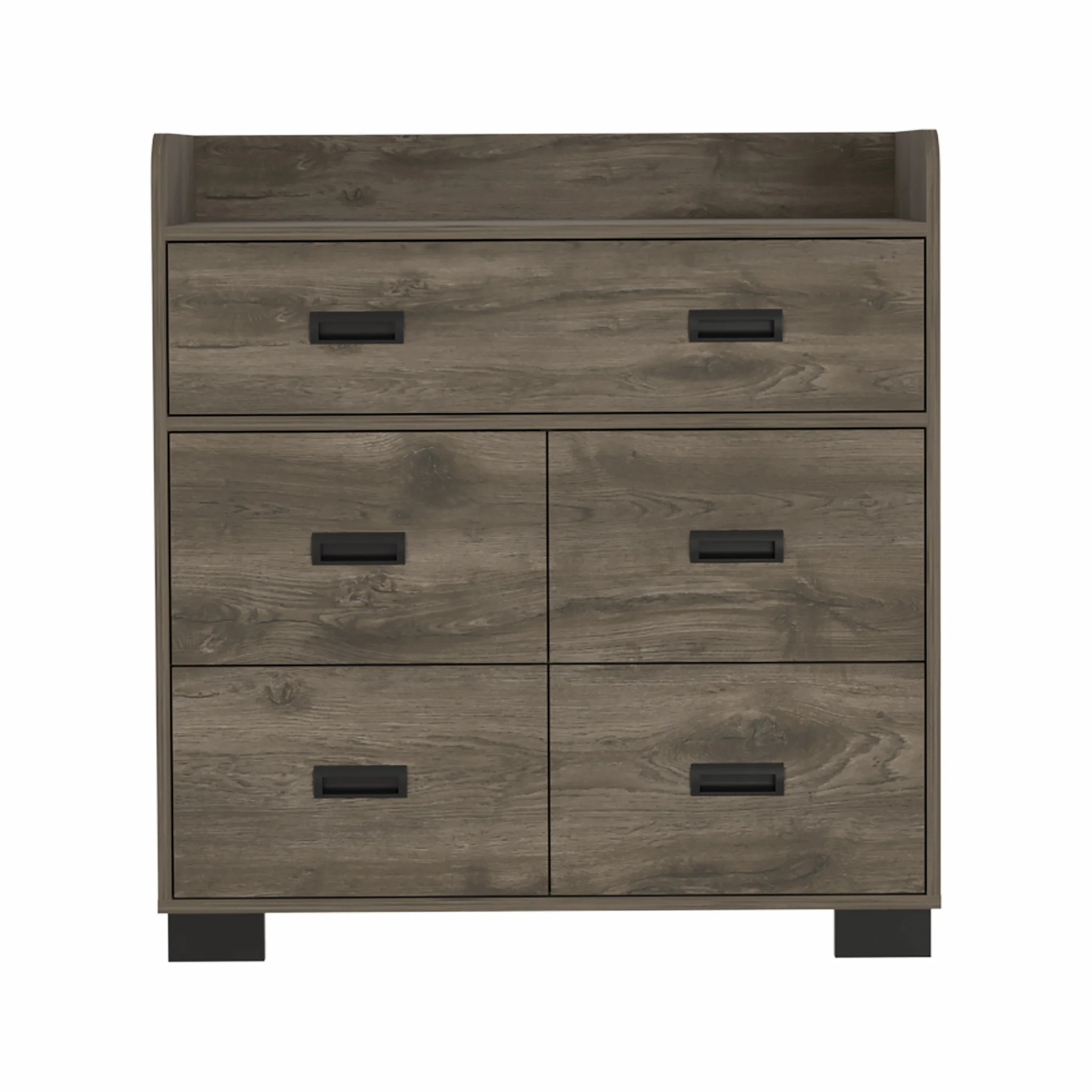 Dark Brown Manufactured Wood Five Drawer Dresser By Homeroots