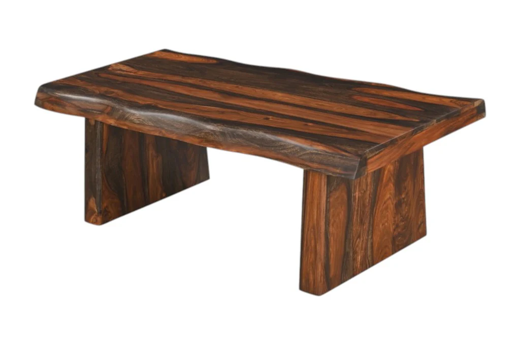 Dark Brown Solid Wood Sled Coffee Table By Homeroots