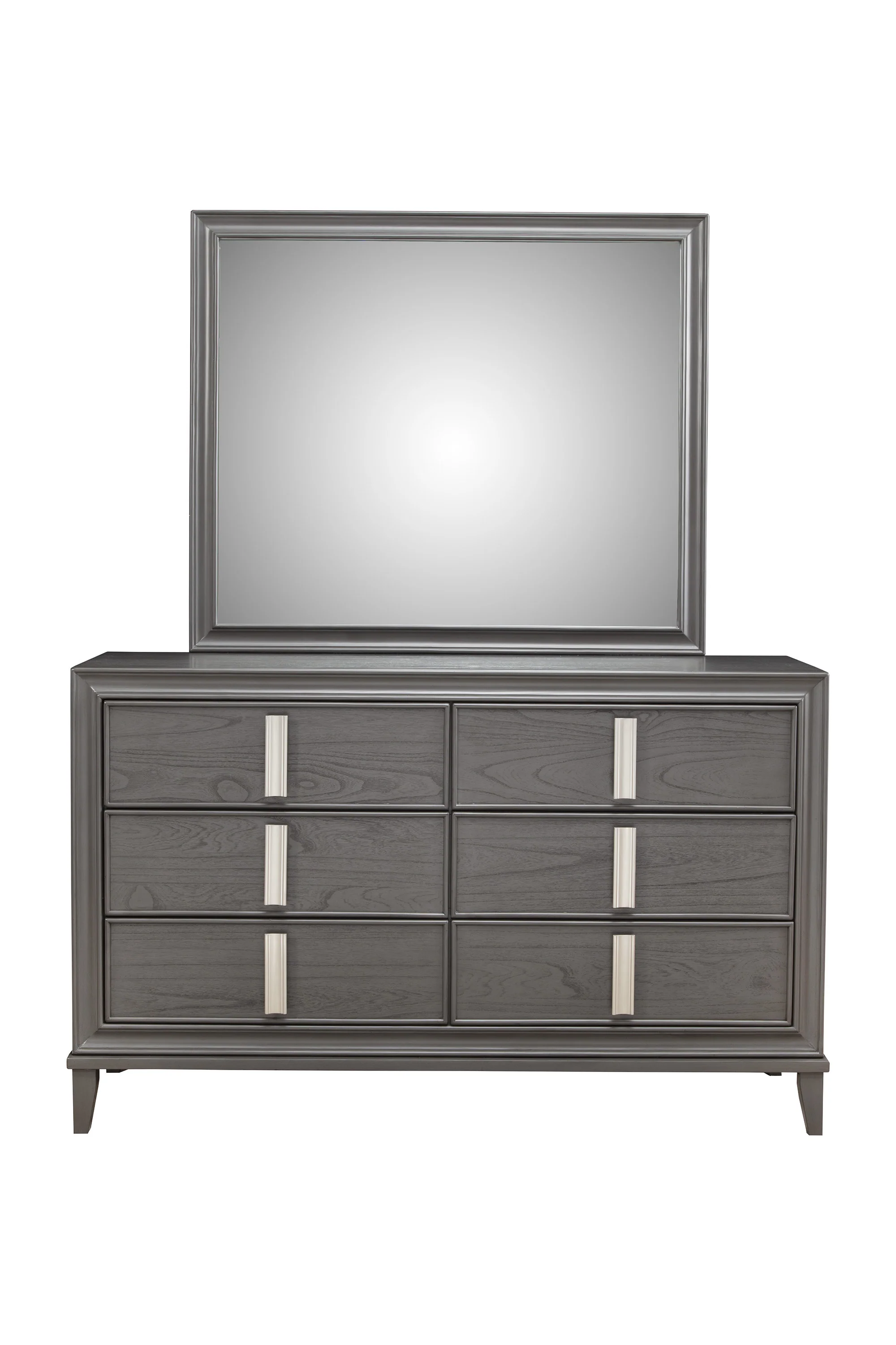 Dark Gray Solid Wood Six Drawer Double Dresser By Homeroots