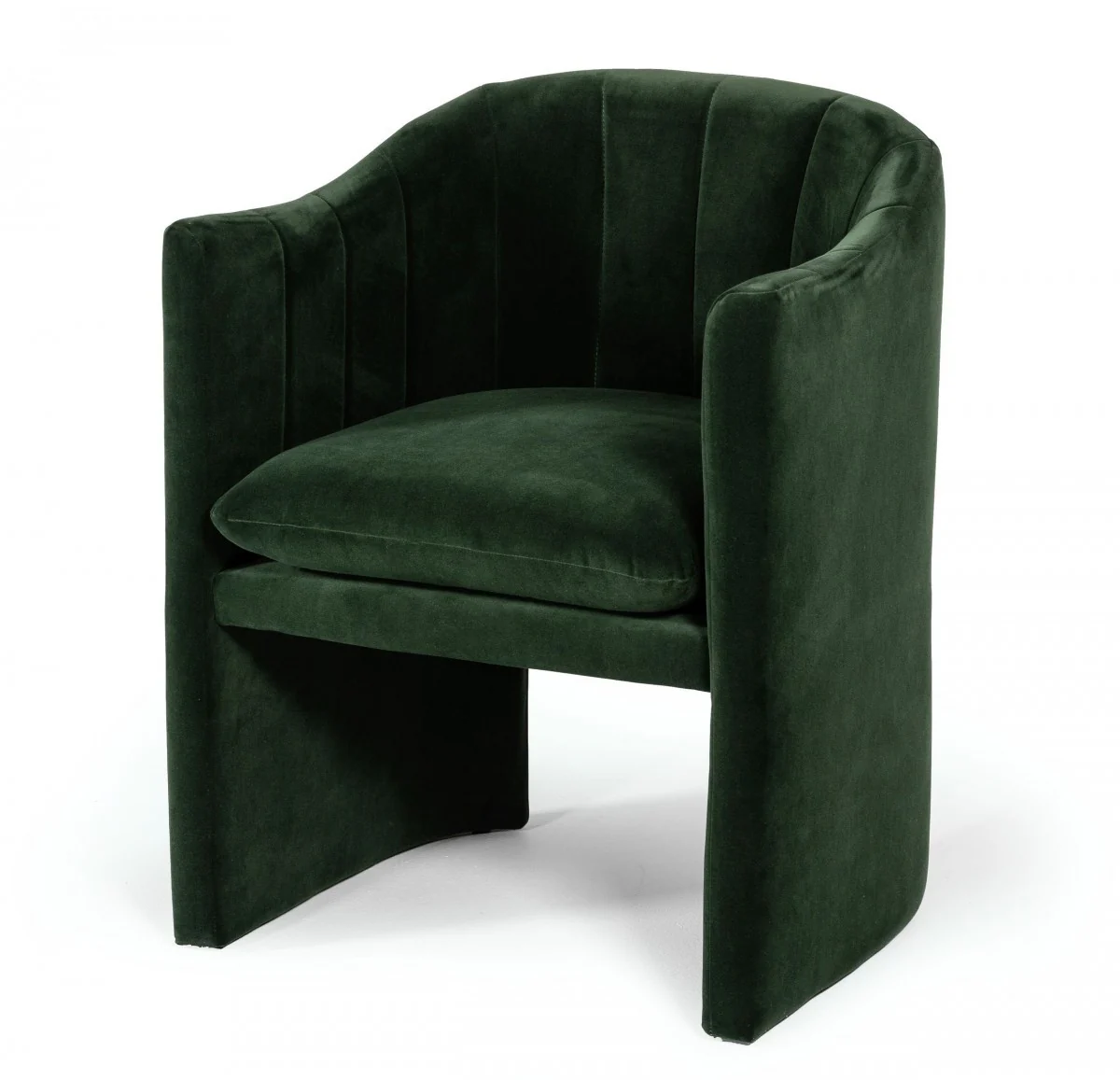 Dark Green Velvet Modern Curvilinear Dining Chair By Homeroots