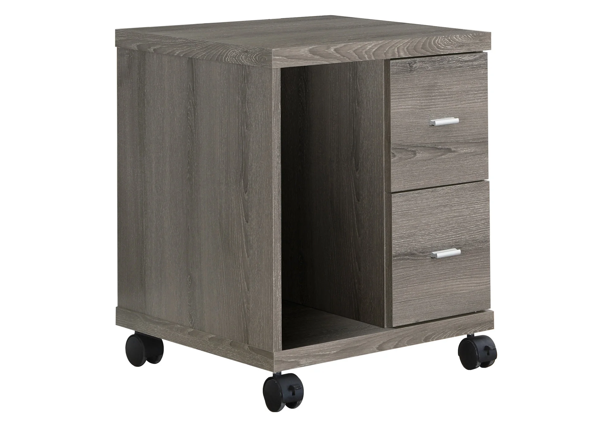 Dark Taupe Particle Board Hollow Core Drawers Office Cabinet By Homeroots