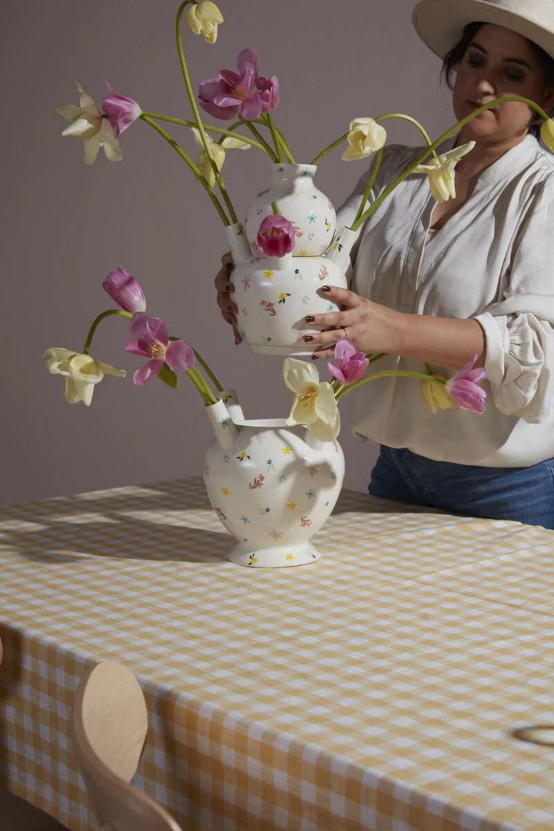 Ditsy Tulipiere Vase 8"x 18" By Accent Decor