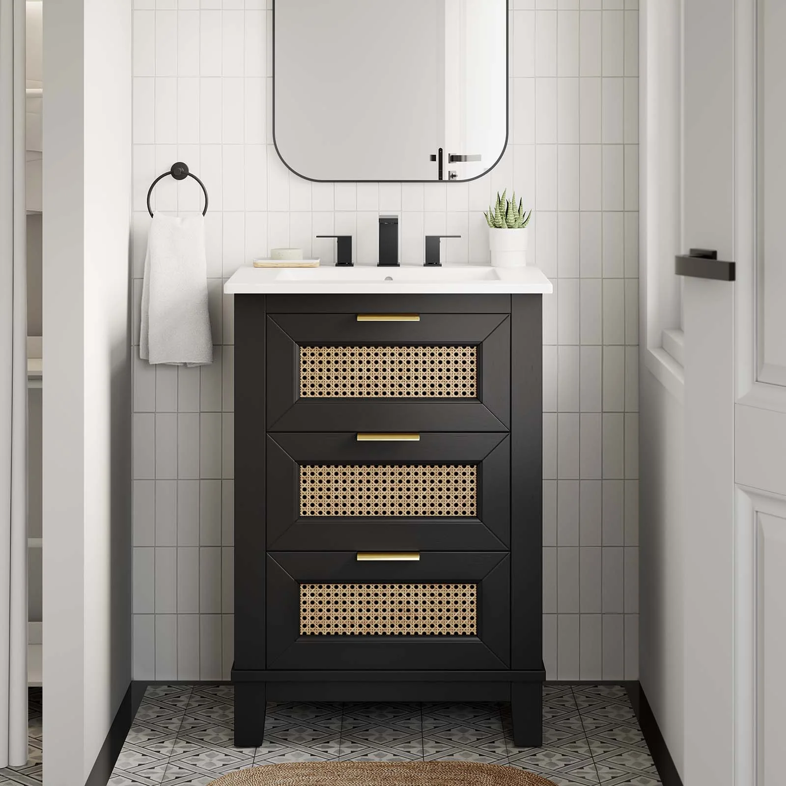 Dixie 24” Solid Wood Bathroom Vanity Cabinet (Sink Basin Not Included) By Modway - EEI-6625
