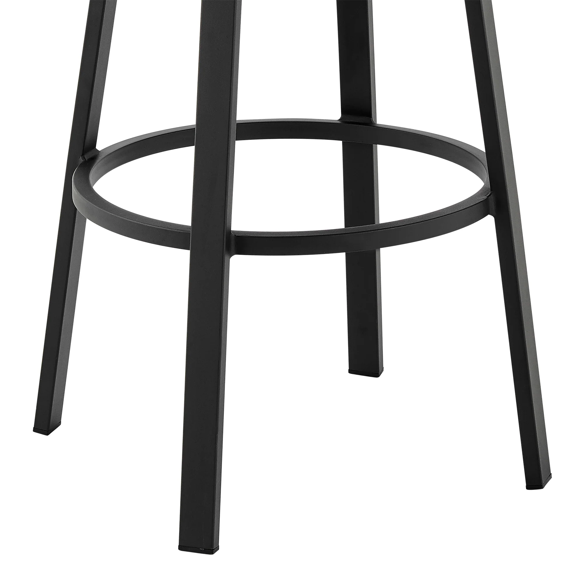 Don 30" Outdoor Patio Bar Stool in Black Aluminum with Grey Cushions By Armen Living - Image 8