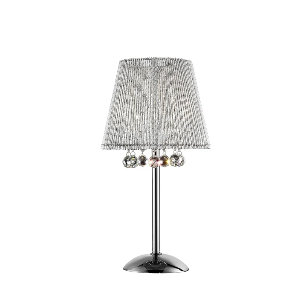 Dreamy Silver Table Lamp with Crystal Accents By Homeroots