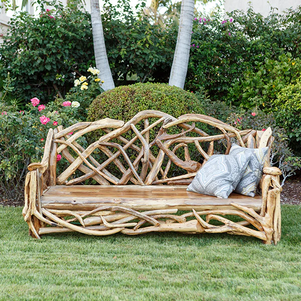 Driftwood Branch Bench By Garden Age Supply