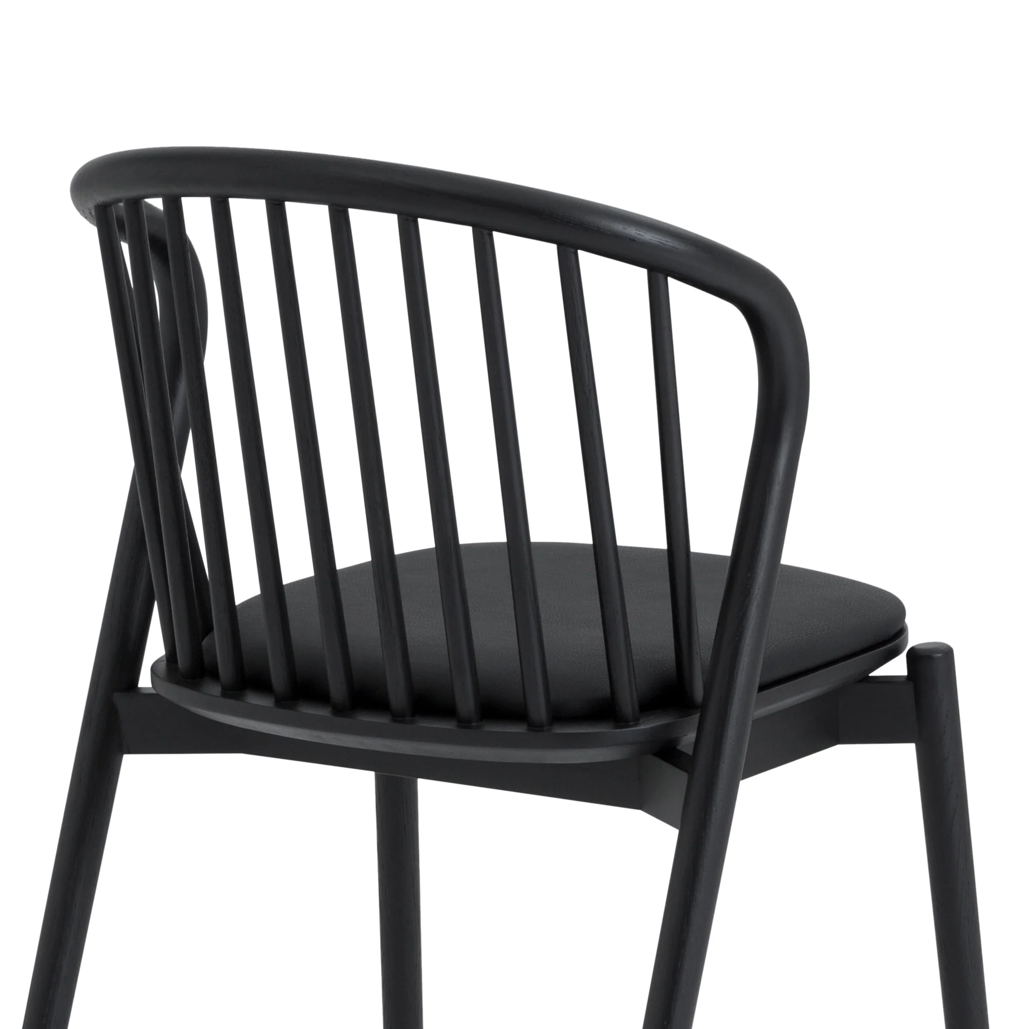 Echo Black Oak Wood and Faux Leather Dining Chairs - Set of 2 By Armen Living - Image 12