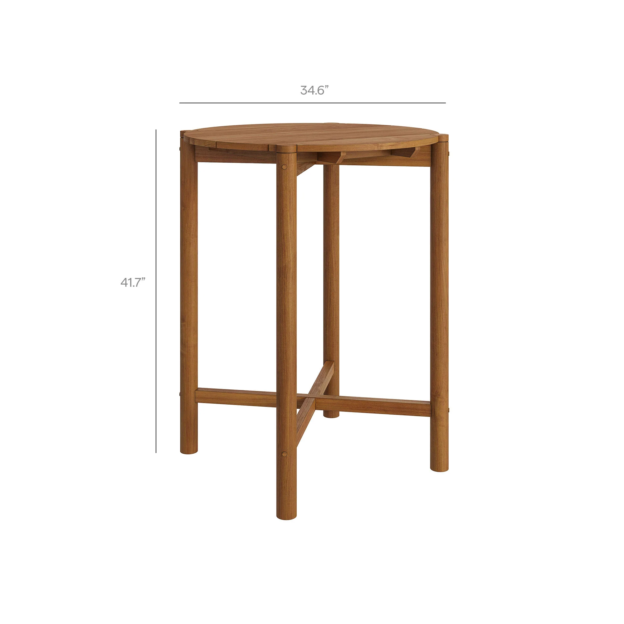 Eleni 3-Piece Outdoor Patio Teak Wood Bar Set by Modway - Image 7
