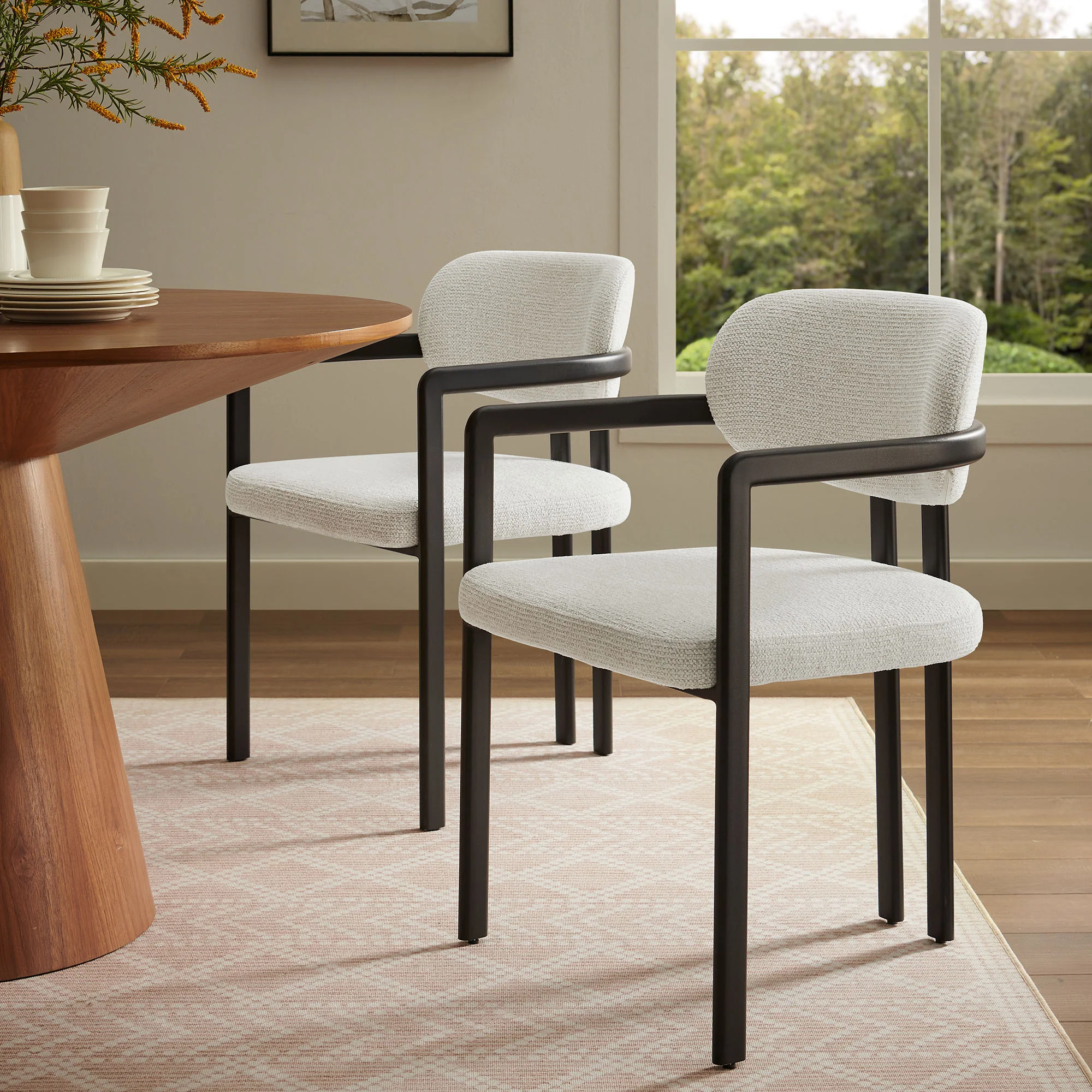 Elio Barrel Fabric and Metal Dining Chair by Modway