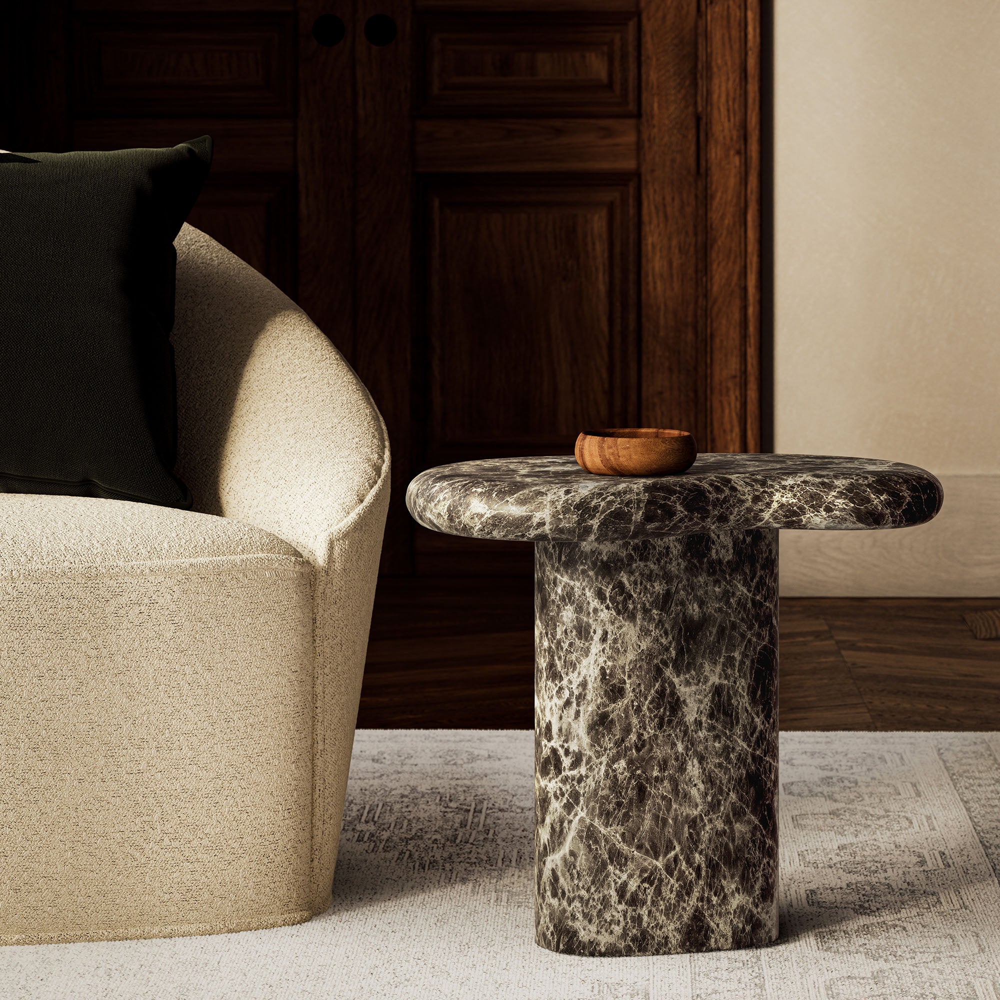Elowen Outdoor Patio Faux Marble Side Table by Modway - Image 9