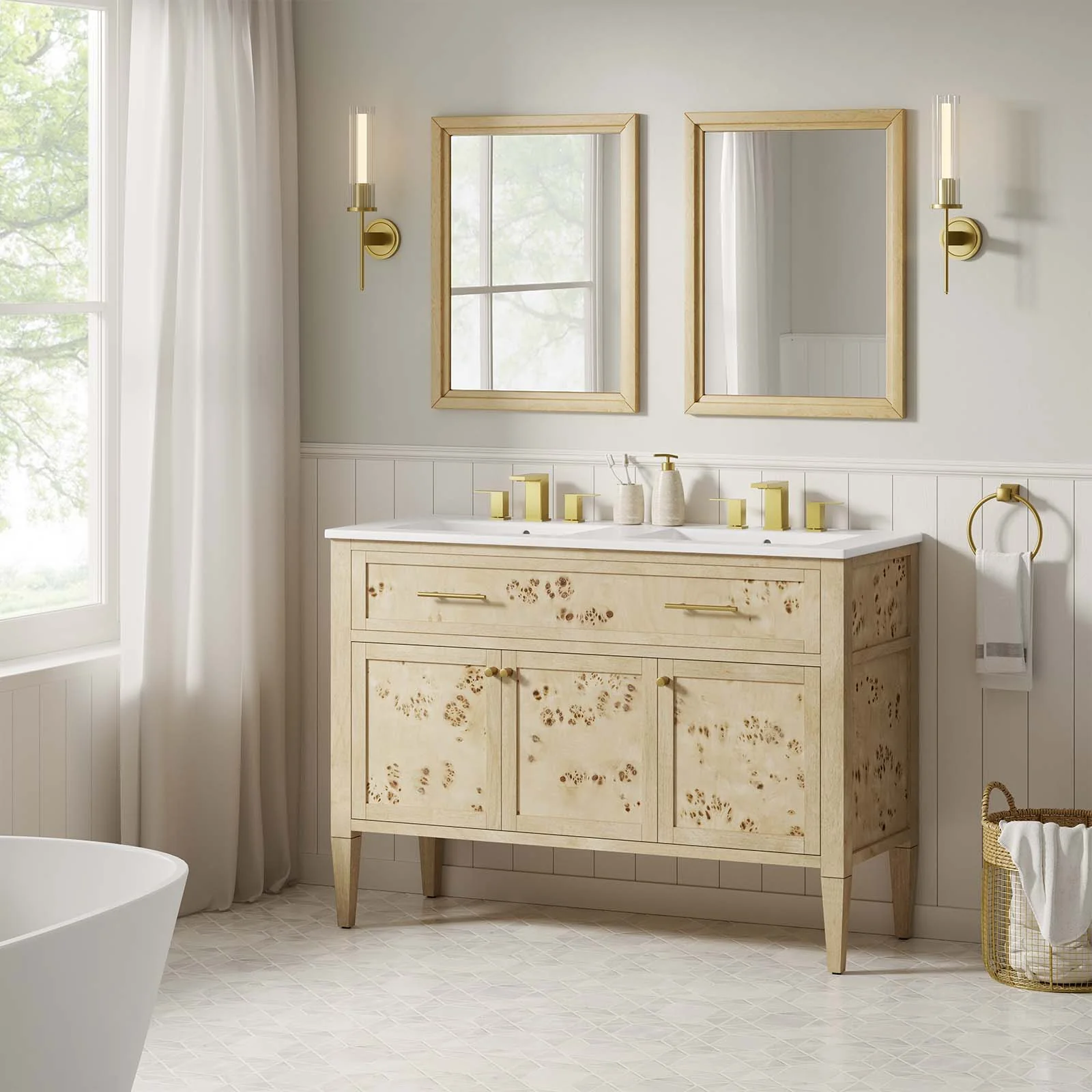 Elysian 48" Double Sink Bathroom Vanity By Modway - EEI-6454