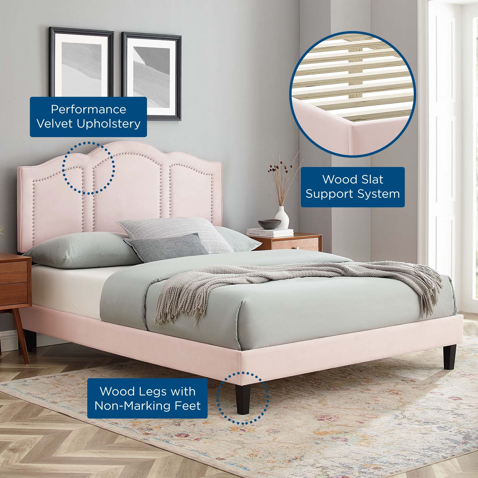 Emerson Performance Velvet King Platform Bed By Modway - MOD-6861 - Image 69